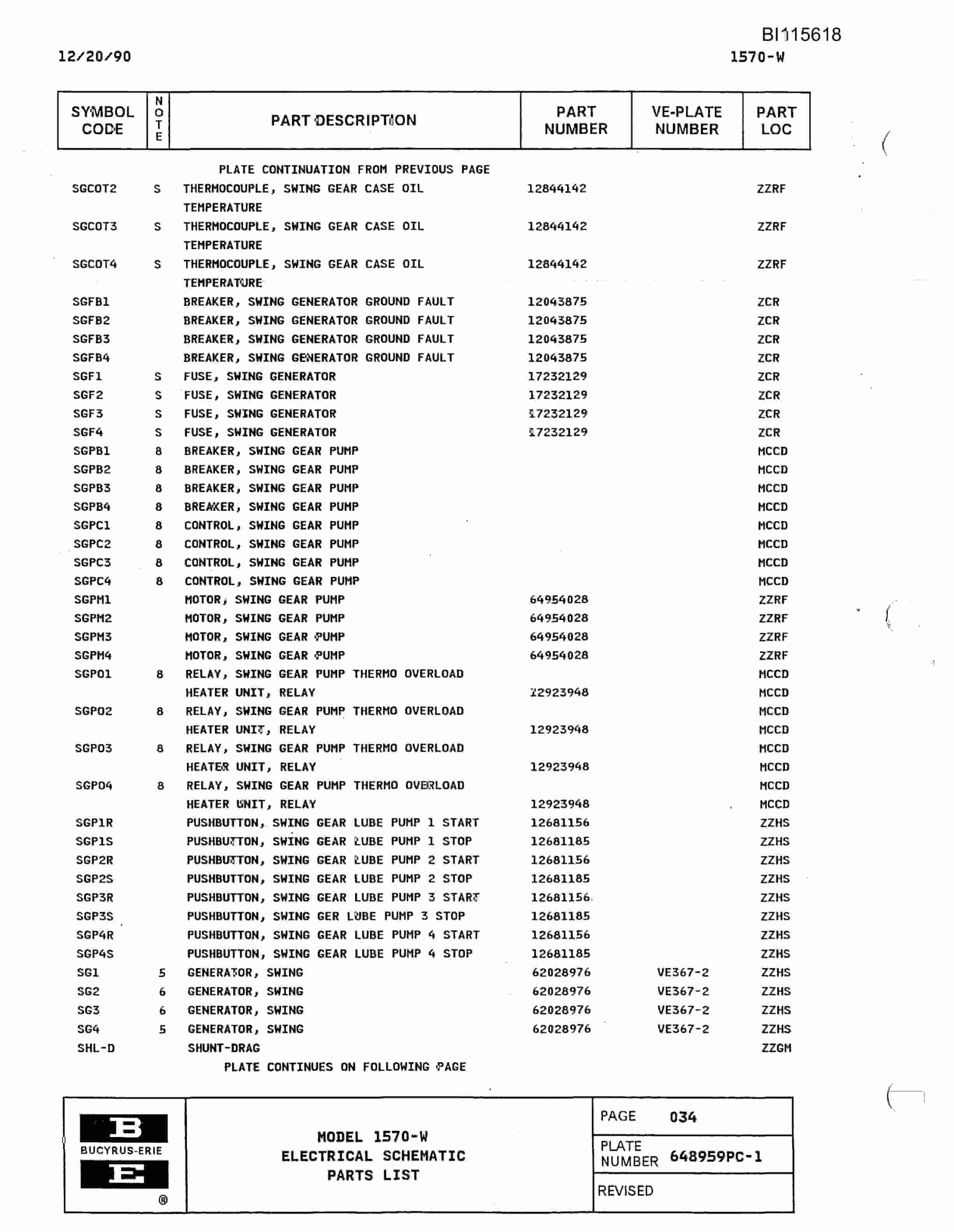 Bucyrus 1570W Walking Dragline Technical Manual BI115618-2