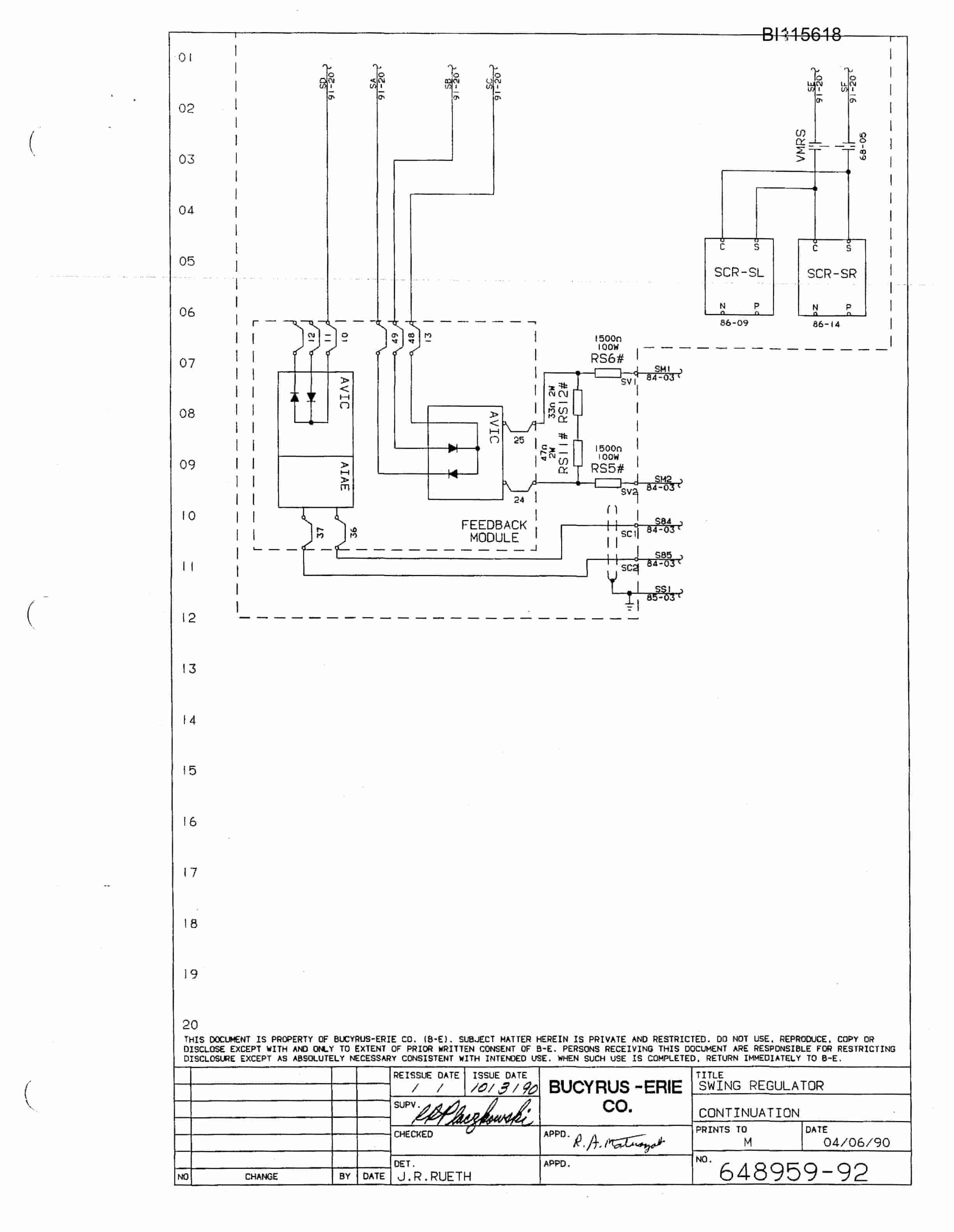 Bucyrus 1570W Walking Dragline Technical Manual BI115618-3