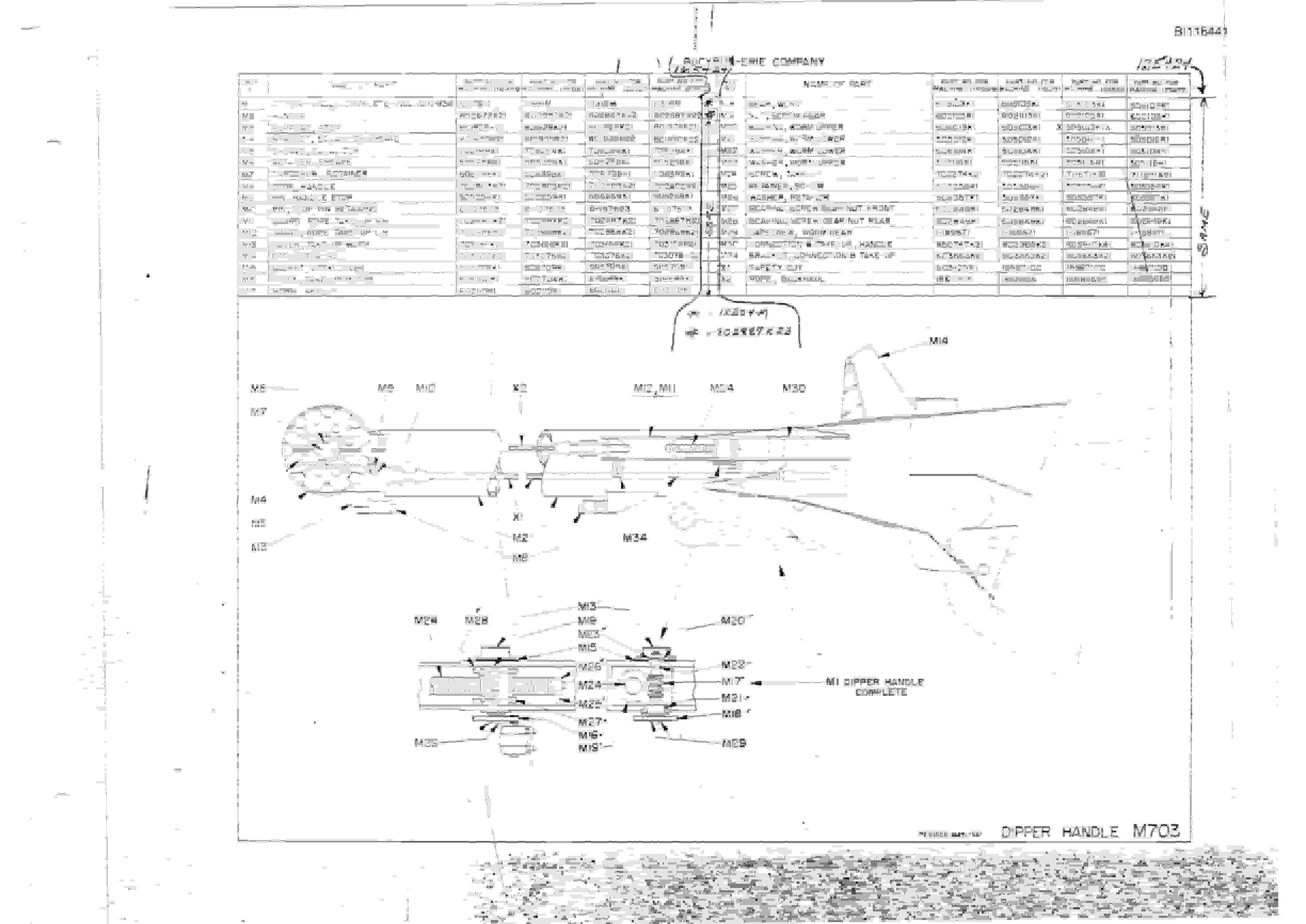 Bucyrus 1650-B Parts Catalog BI116441-3