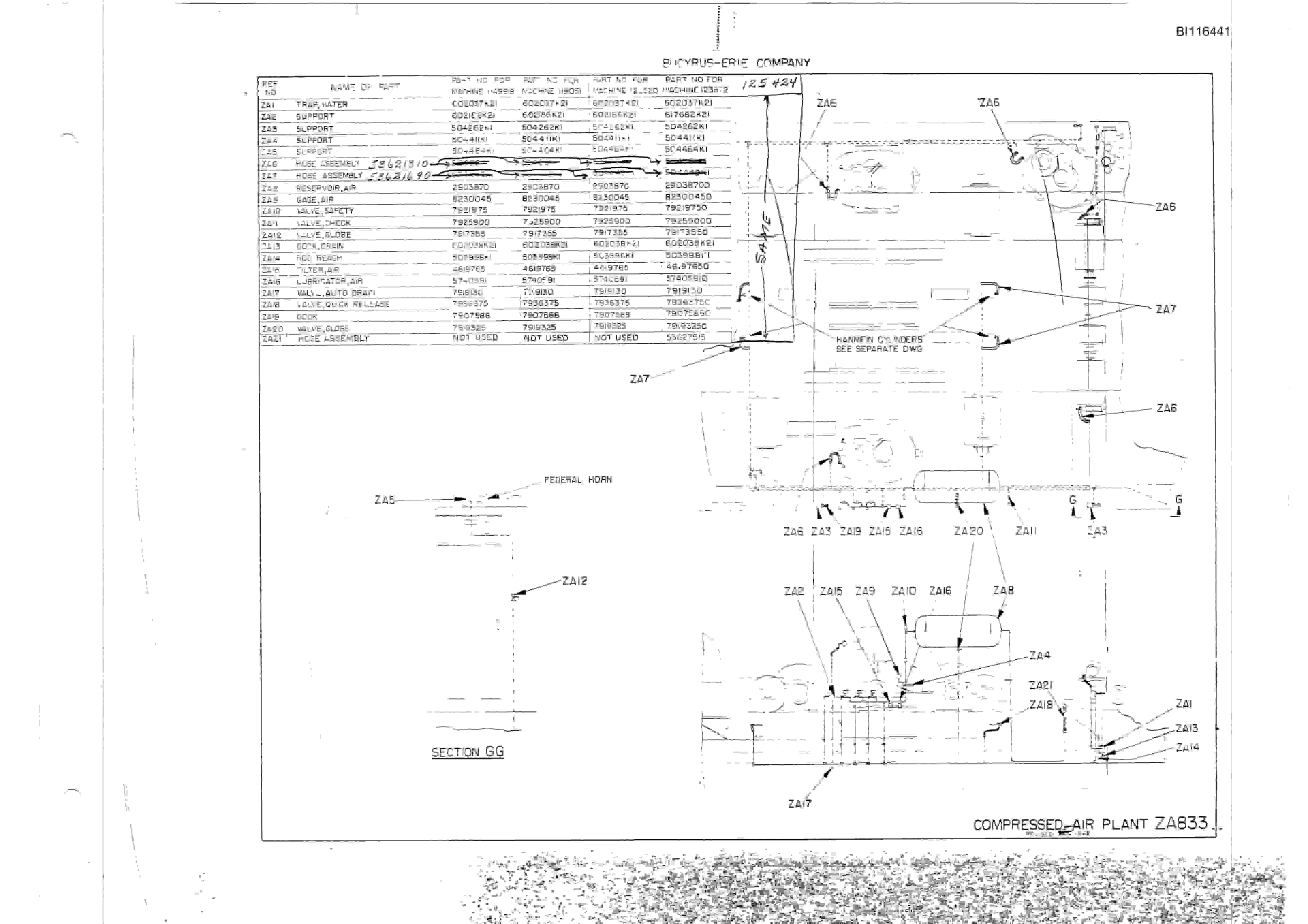 Bucyrus 1650-B Parts Catalog BI116441-5