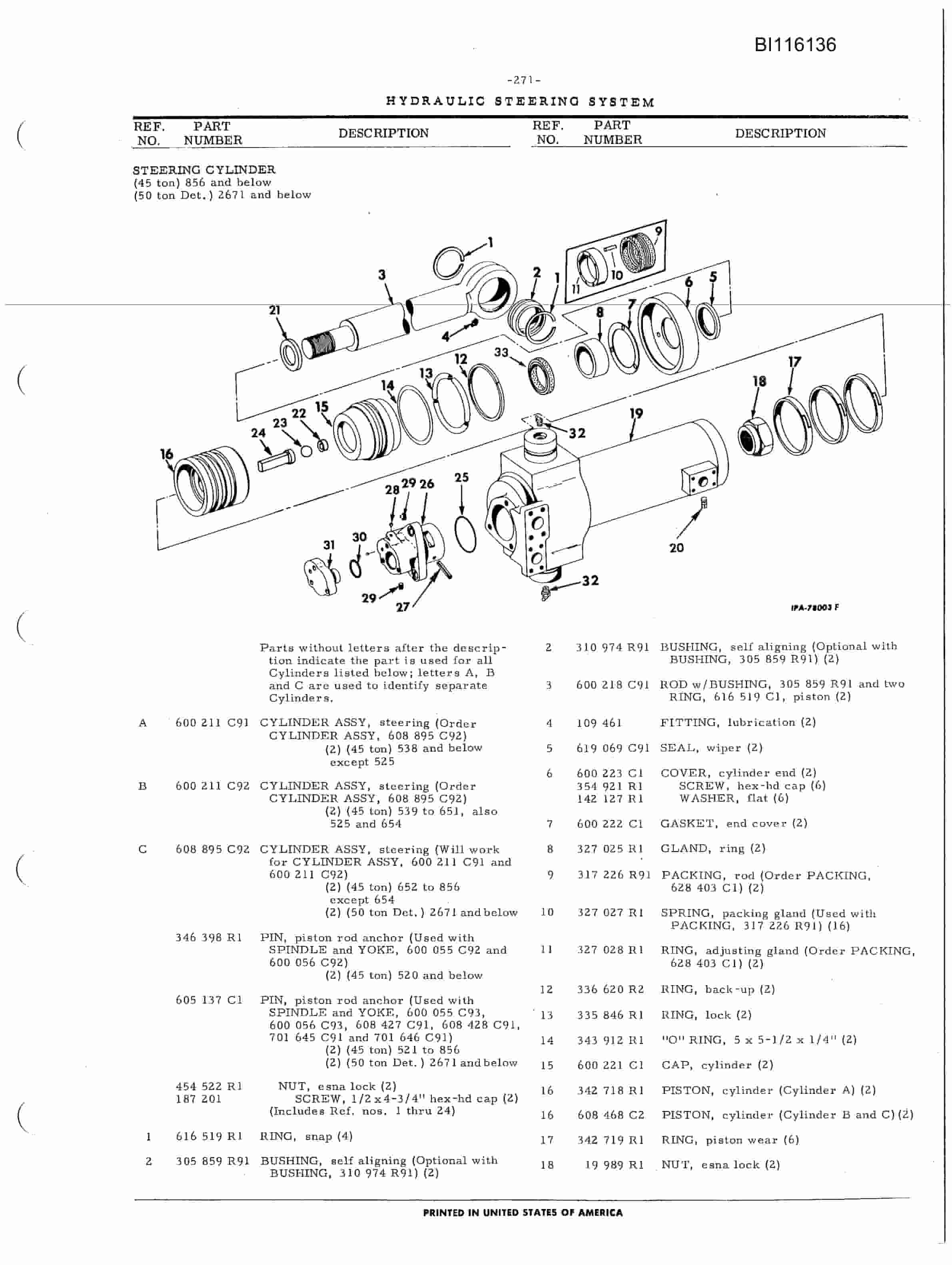 Bucyrus 180 Pay Hauler Parts Catalog BI116136-3