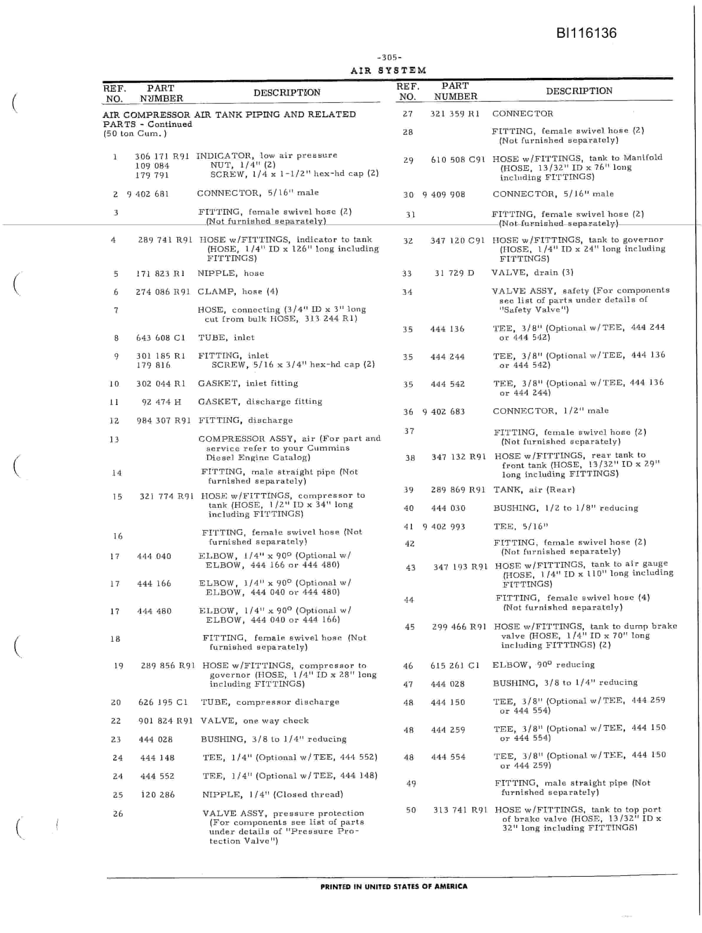 Bucyrus 180 Pay Hauler Parts Catalog BI116136-4
