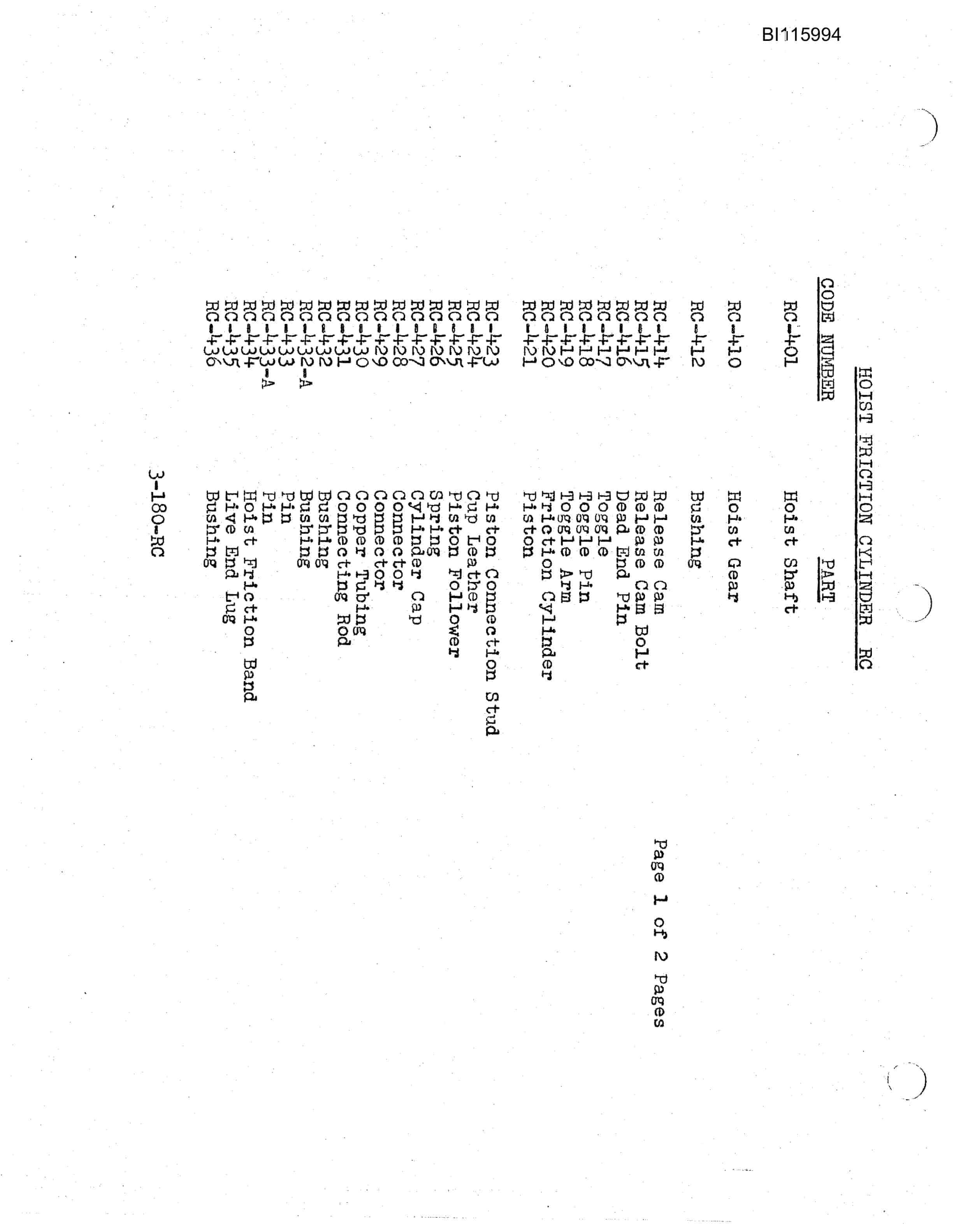 Bucyrus 180-W Technical Manual BI115994-2