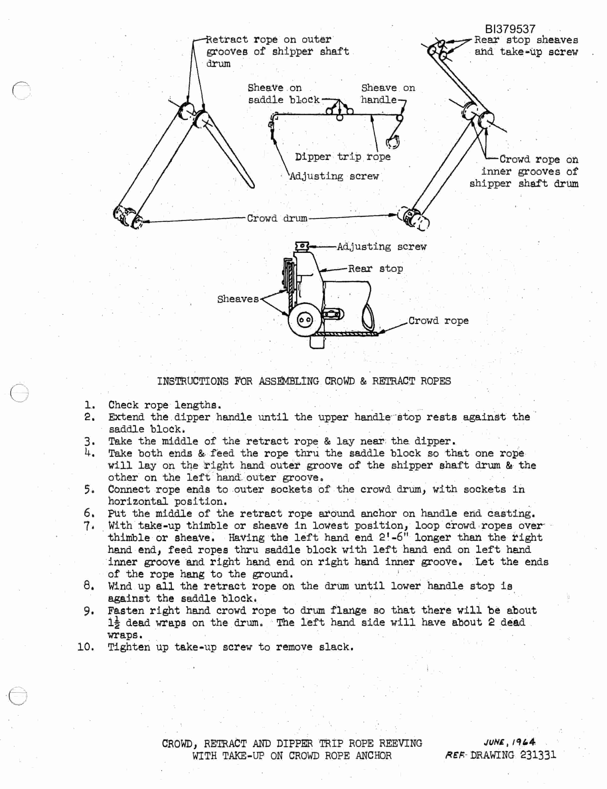 Bucyrus 190-B Shovel And Dragline Instruction Manual BI379537-5