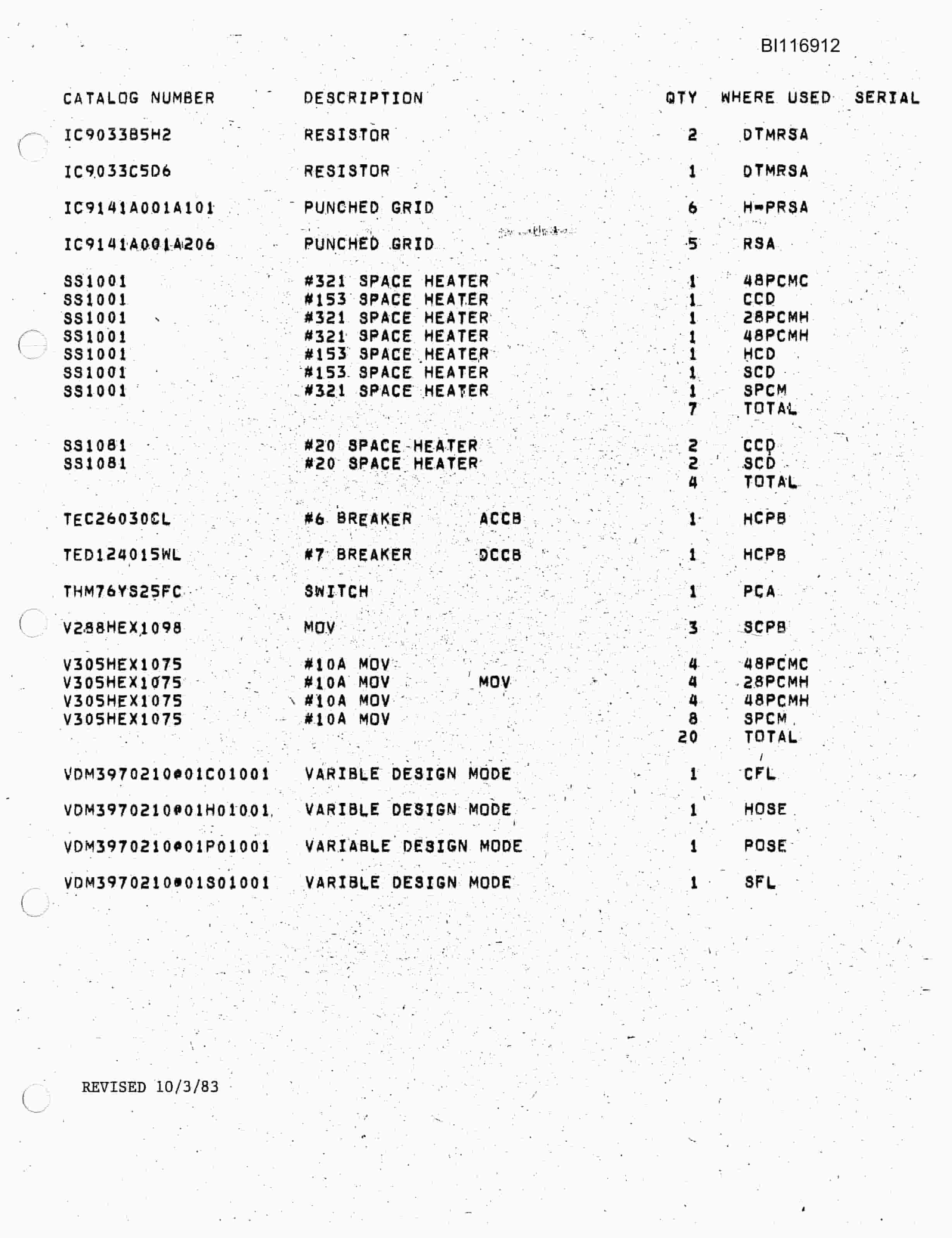 Bucyrus 191-MHR Parts Catalog BI116912-4