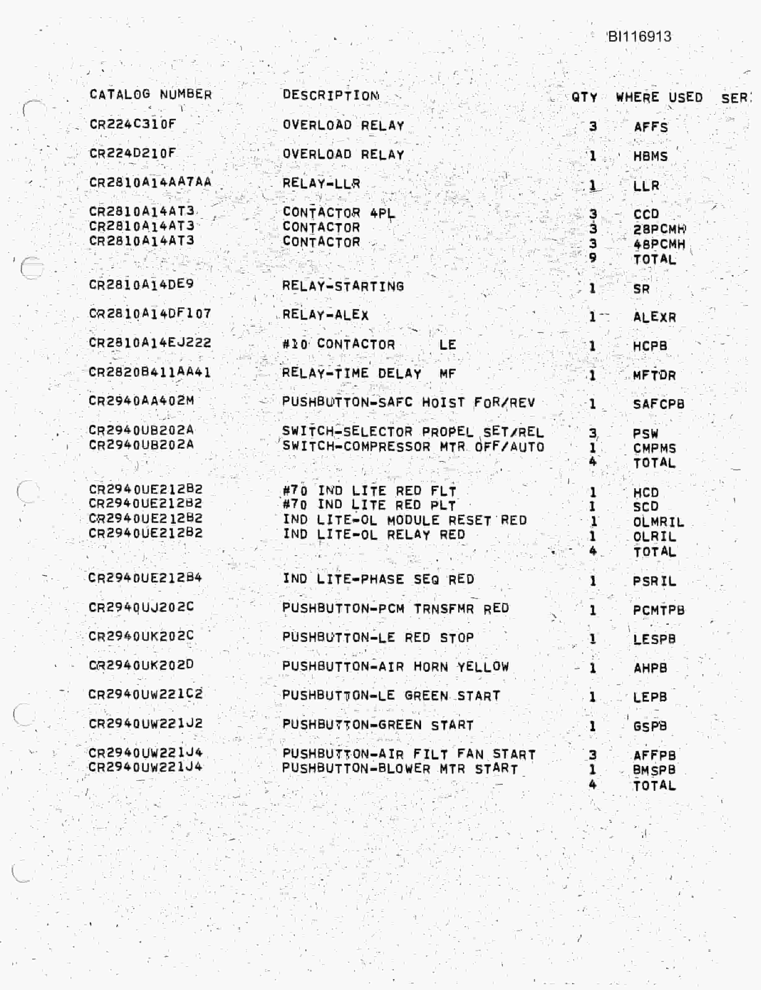 Bucyrus 191-MHR Parts Catalog BI116913-3