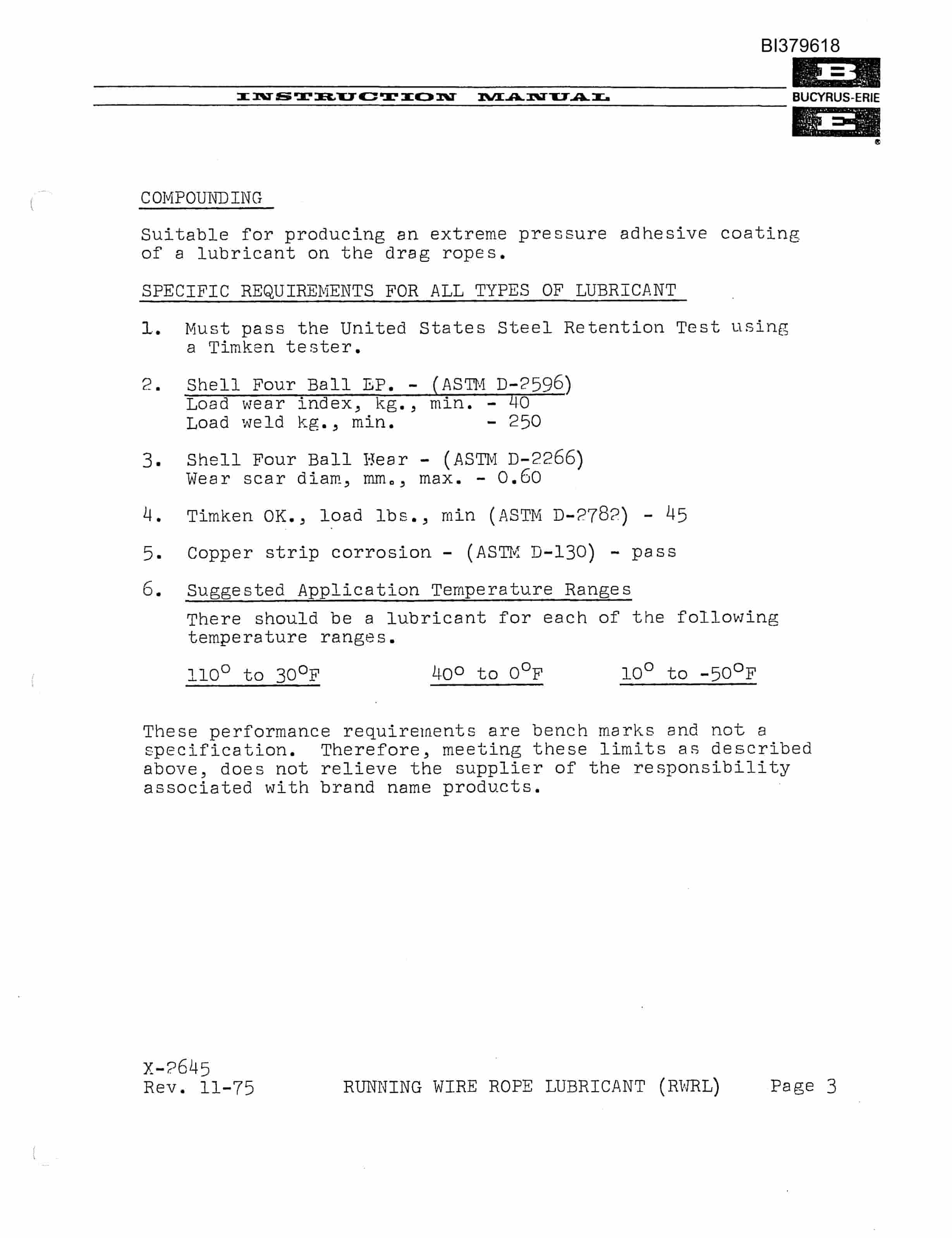 Bucyrus 195-B Electric Shovel Instruction Manual BI379618-4