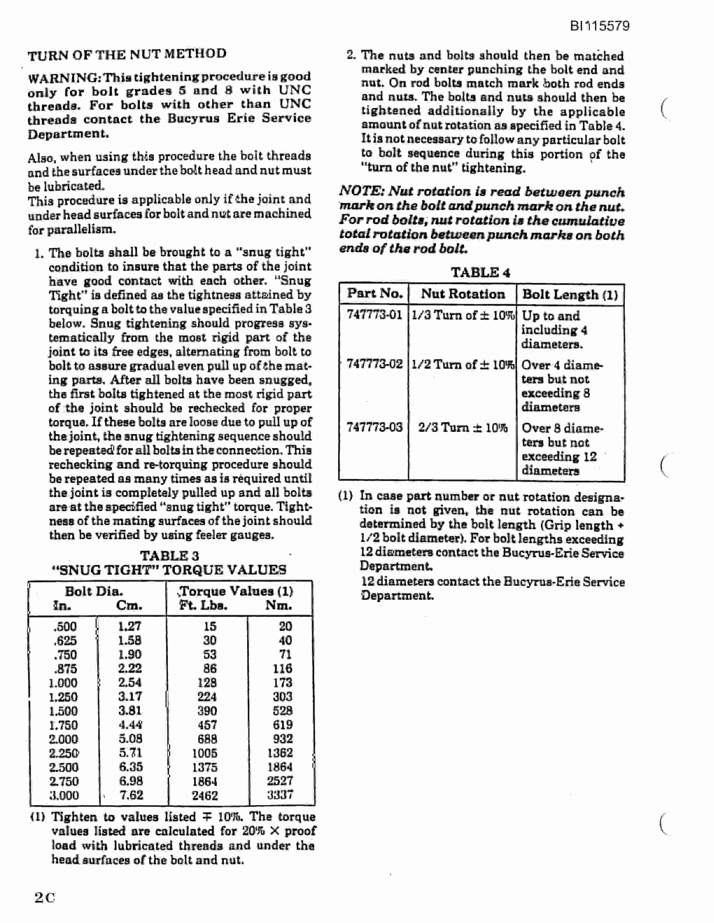 Bucyrus 195-B1 Mining Shovel Technical Manual BI115579-5