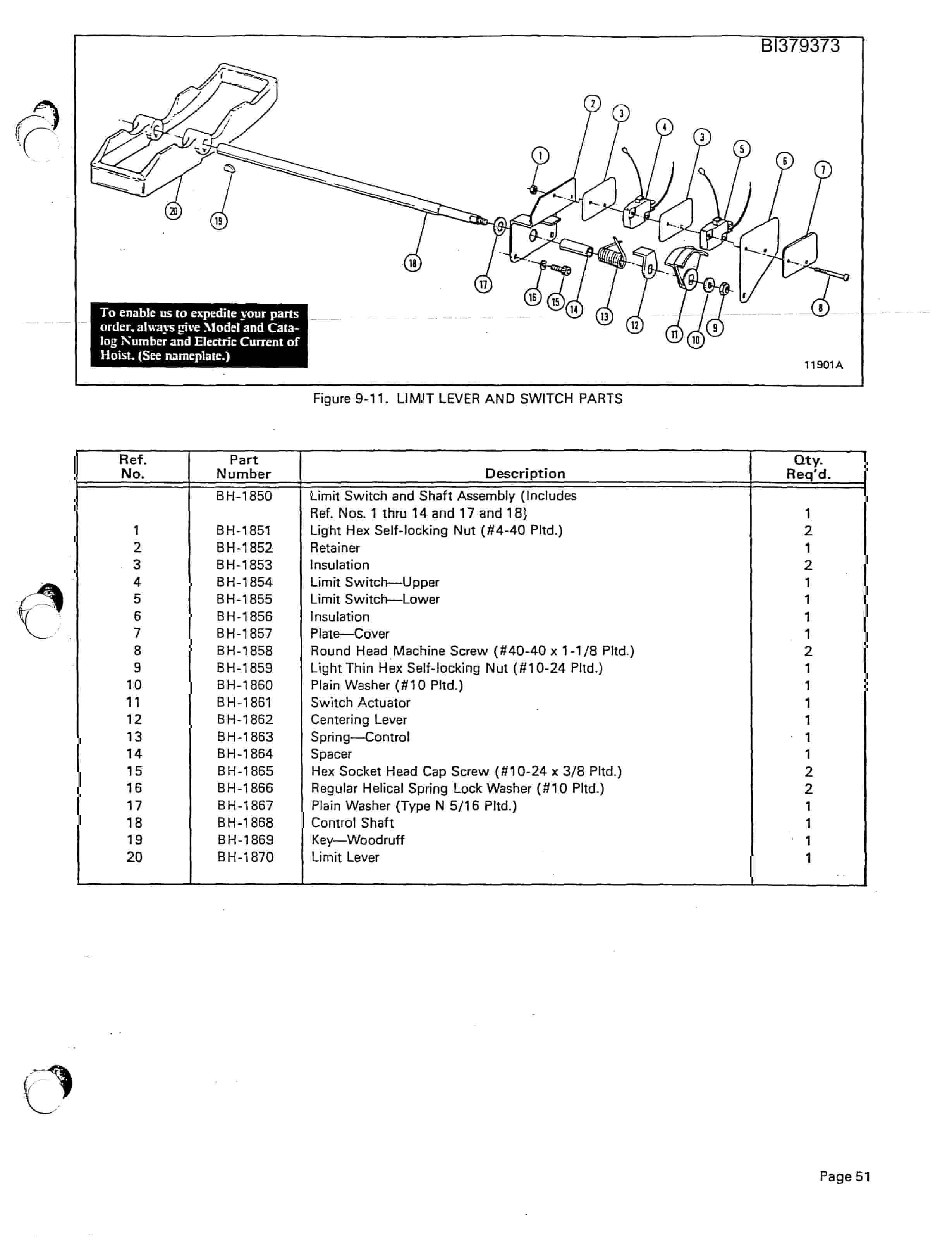 Bucyrus 195-M Dragline Parts Book BI379373-5