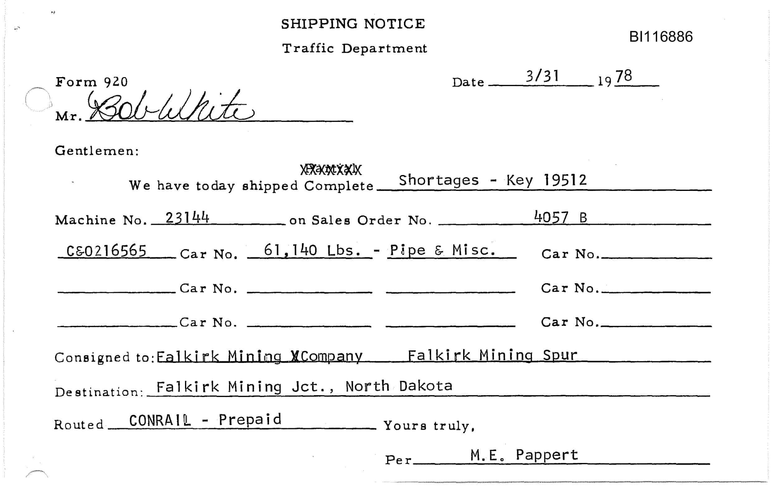 Bucyrus 195-M Dragline Parts Catalog BI116886-2
