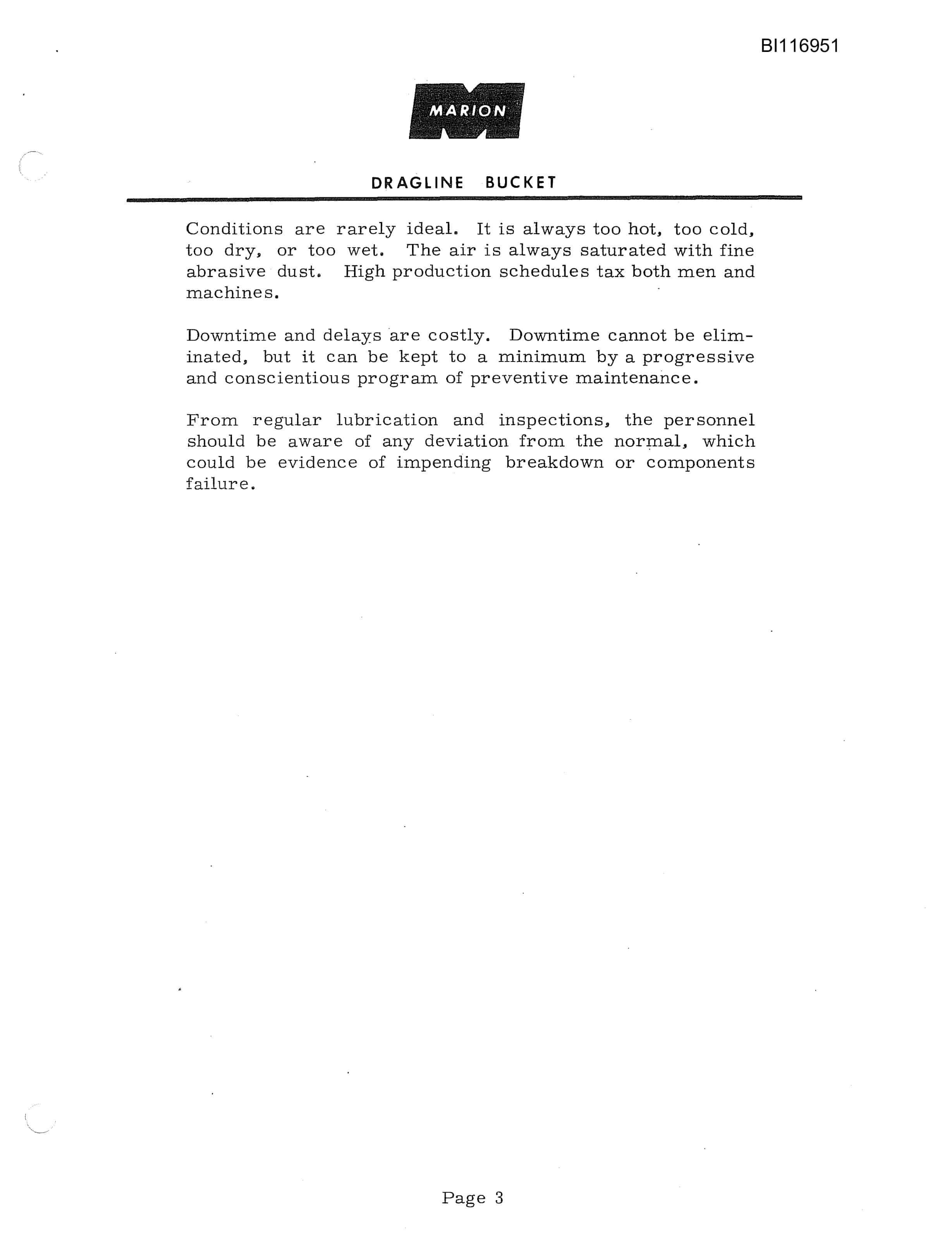 Bucyrus 195M Parts Catalog BI116951-5