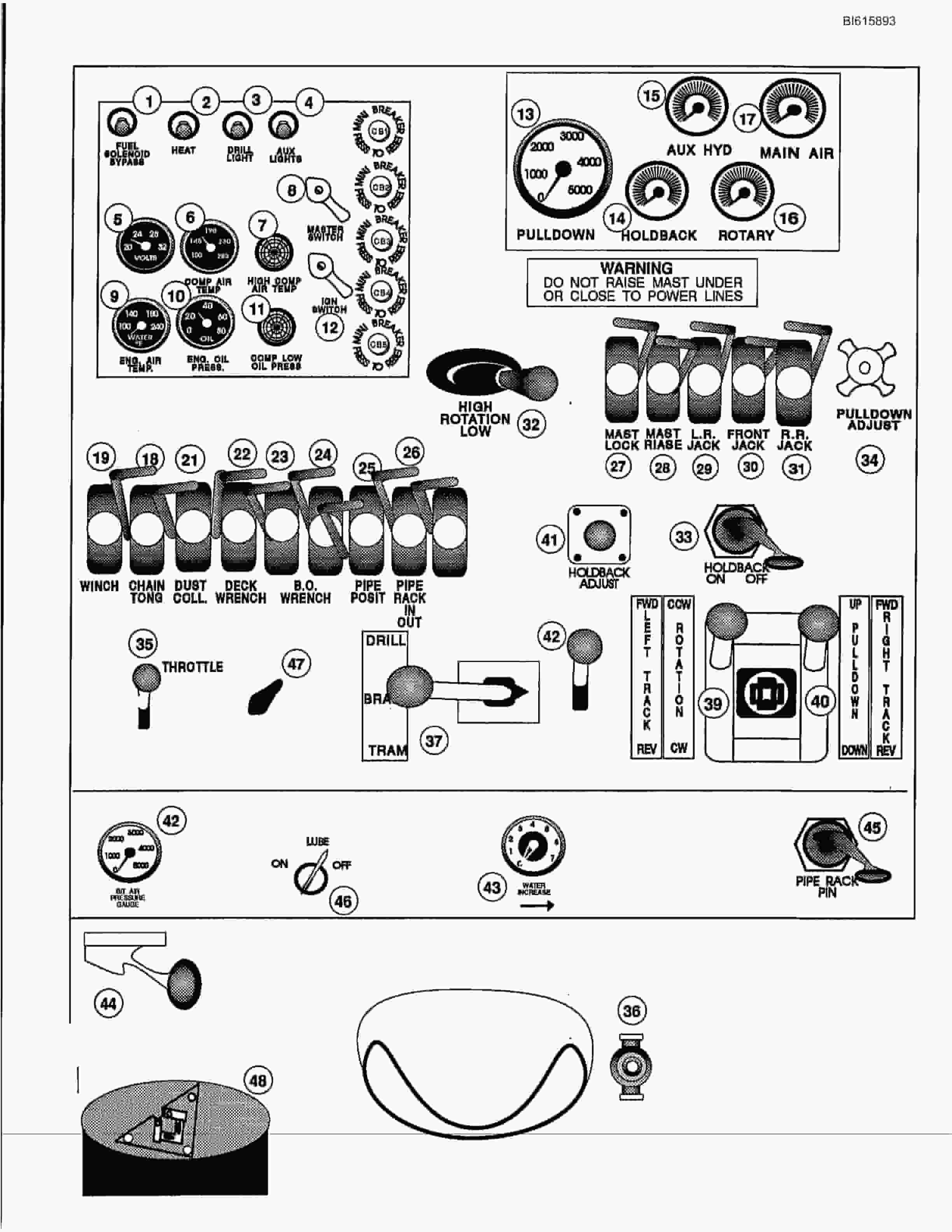 Bucyrus 1HP High Pressure Rotary Blasthole Drill Technical Manual BI615893-4