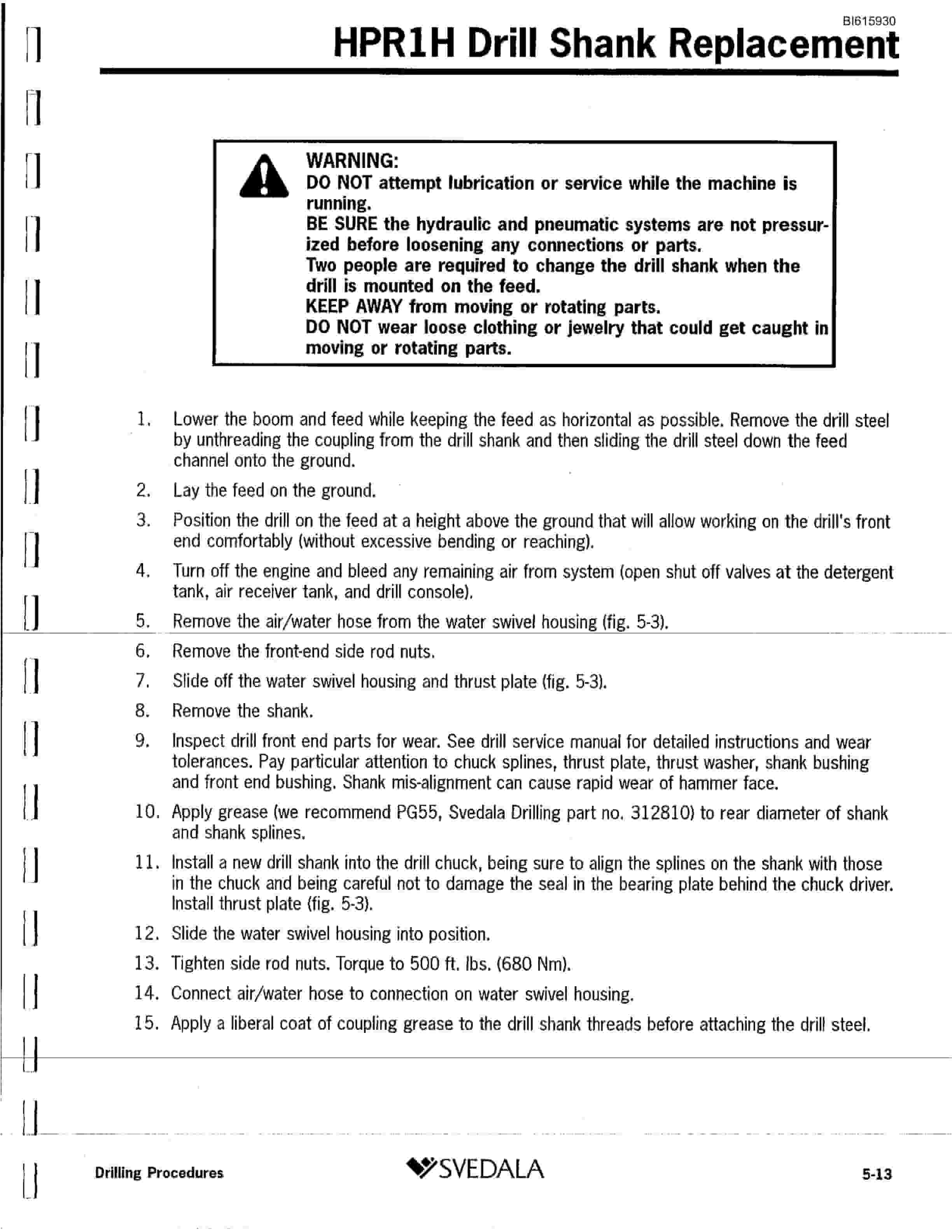 Bucyrus 200 Hydra-Trac Self Contained Hydraulic Track Drill Technical Manual BI615930-3