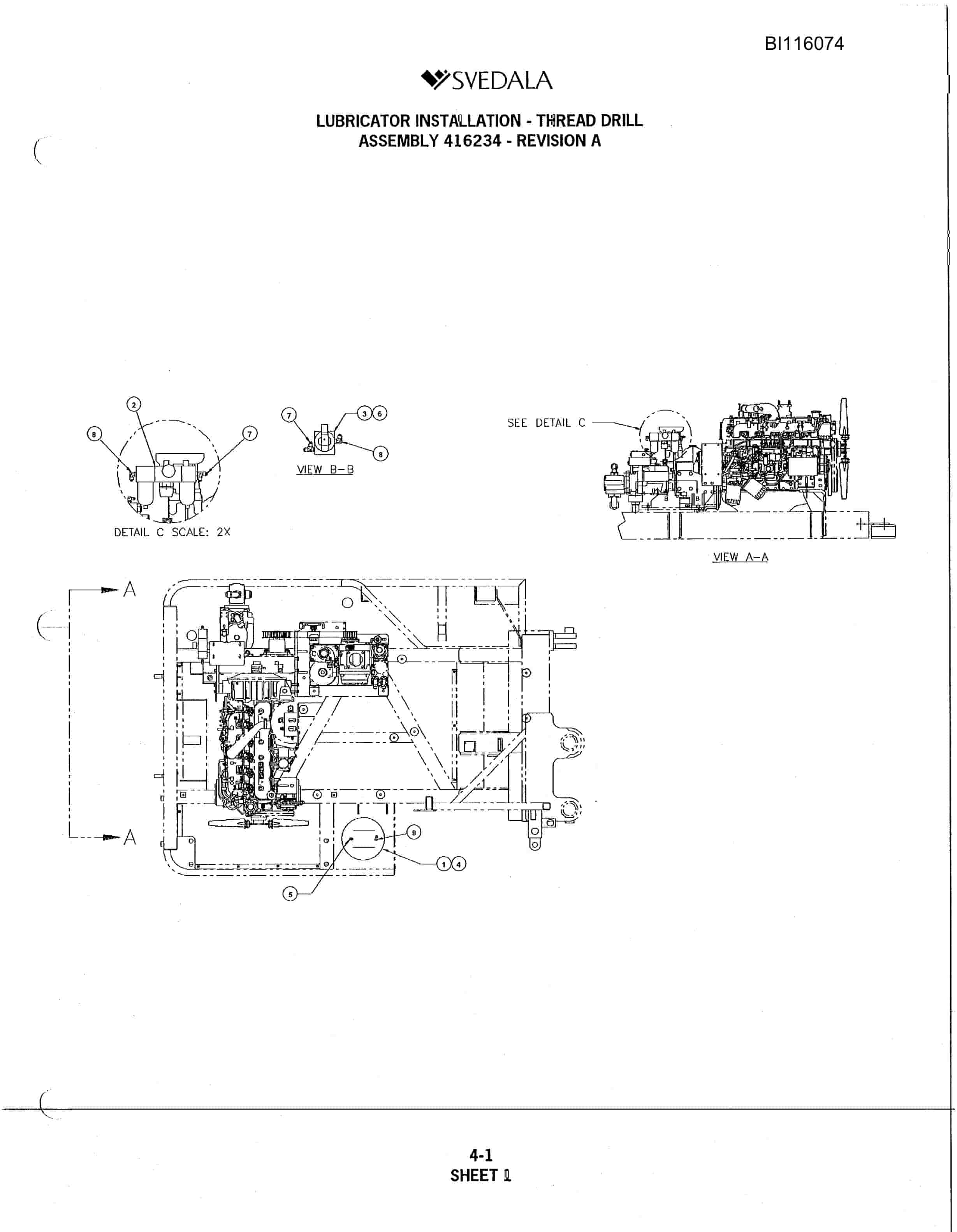 Bucyrus 250 Hydra-Trac Hydraulic Track Drill Parts Catalog BI116074-2