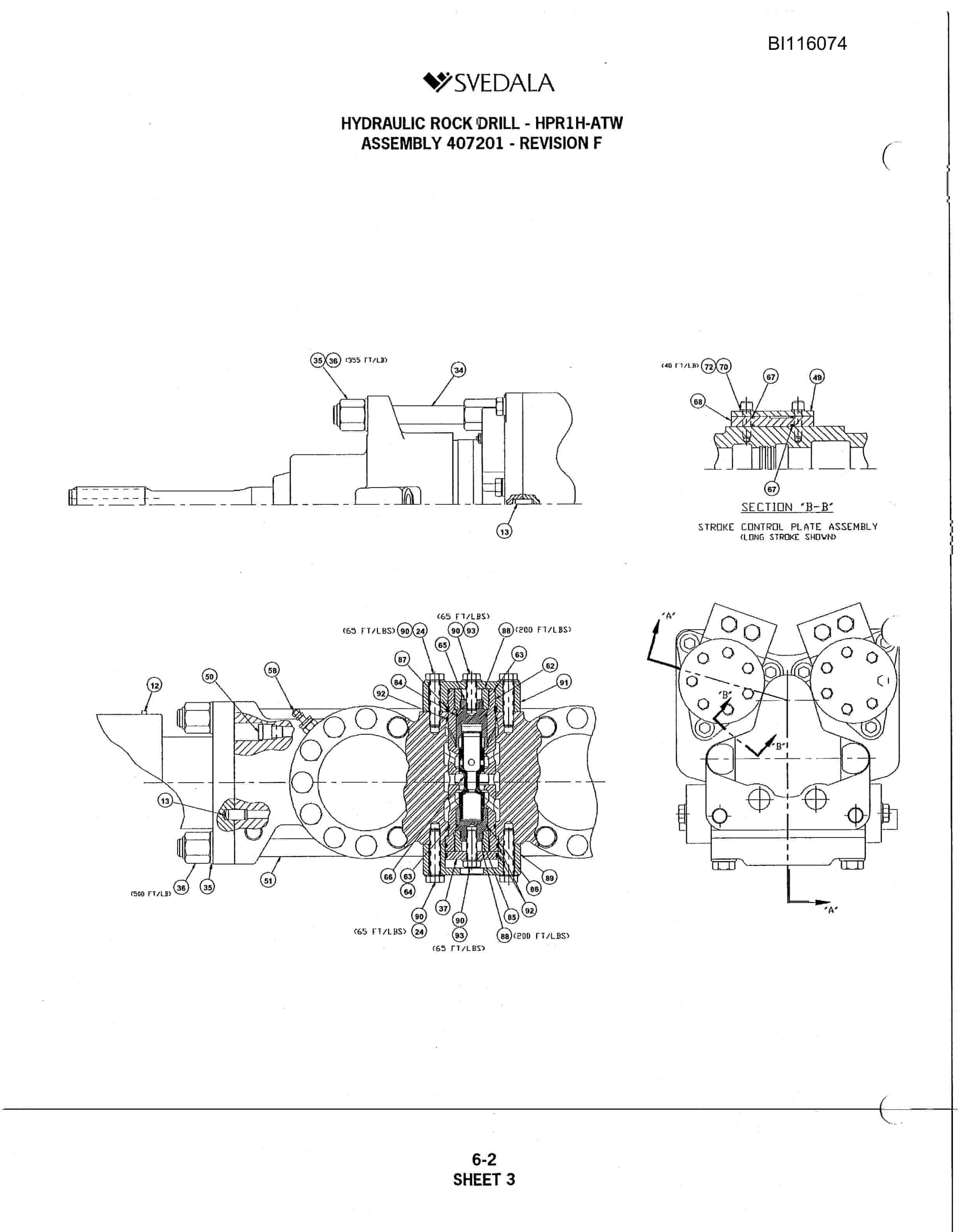Bucyrus 250 Hydra-Trac Hydraulic Track Drill Parts Catalog BI116074-4