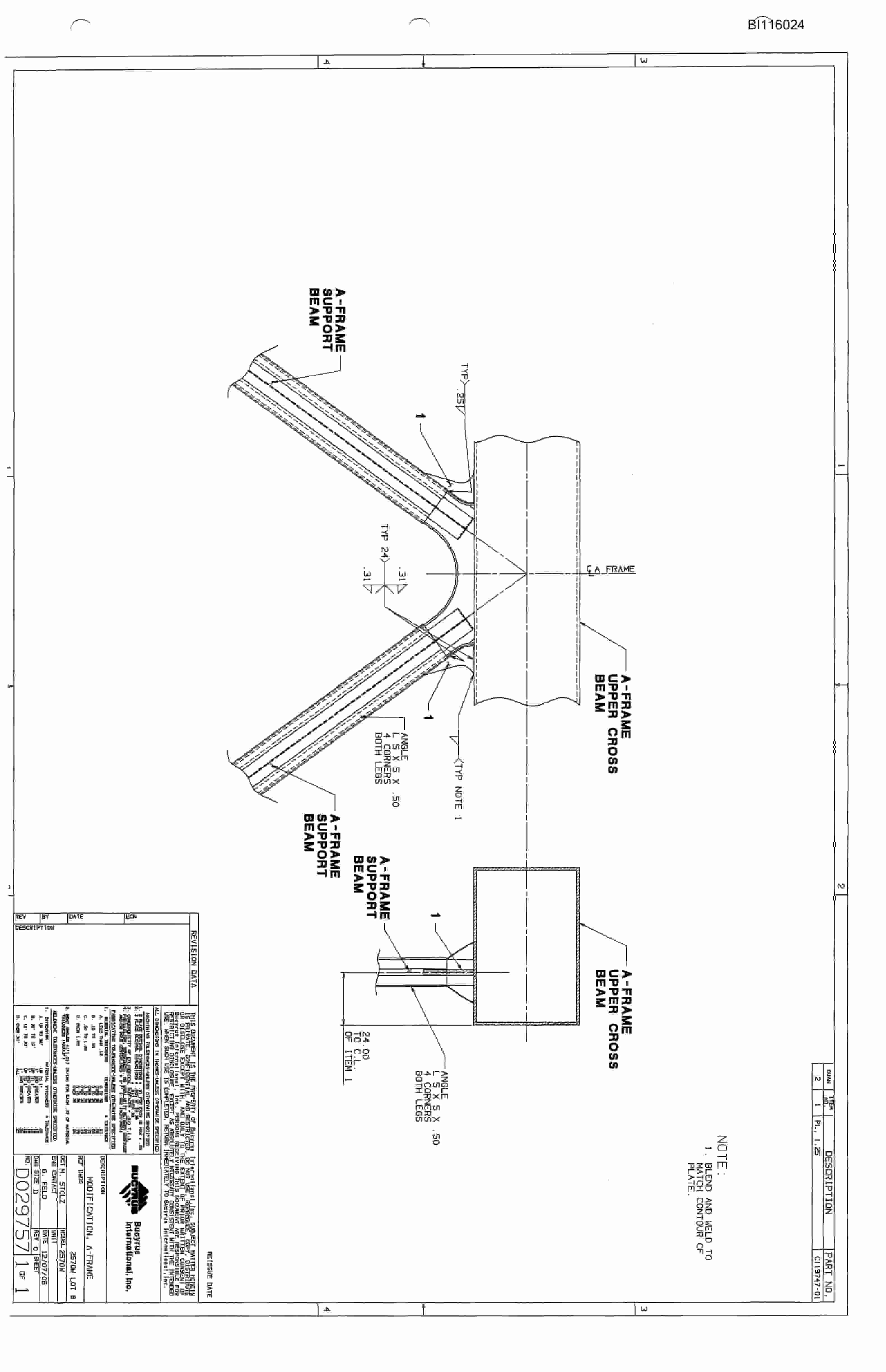 Bucyrus 2570-W Dragline Technical Manual BI116024-5