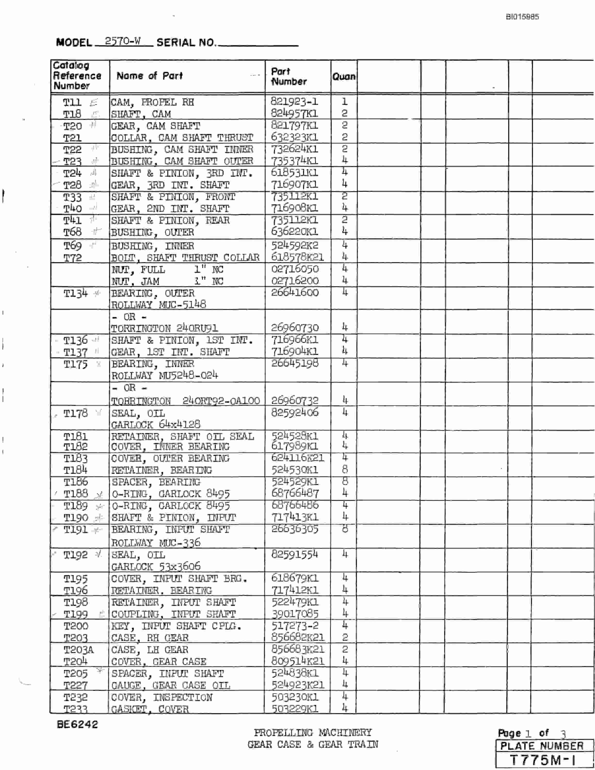 Bucyrus 2570-W Walking Dragline Parts Catalog BI015985-4