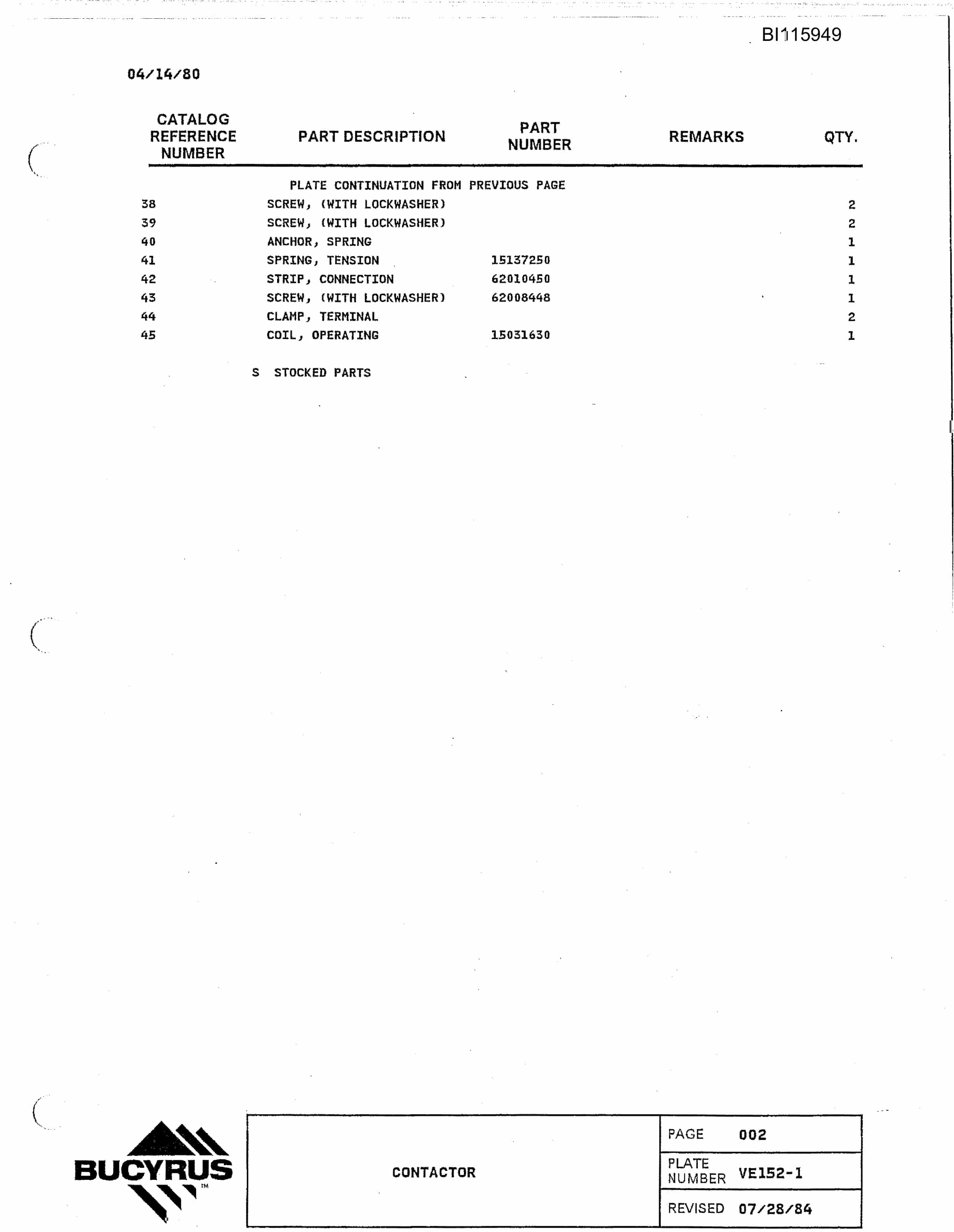 Bucyrus 2570 Walking Dragline Technical Manual BI115949-4