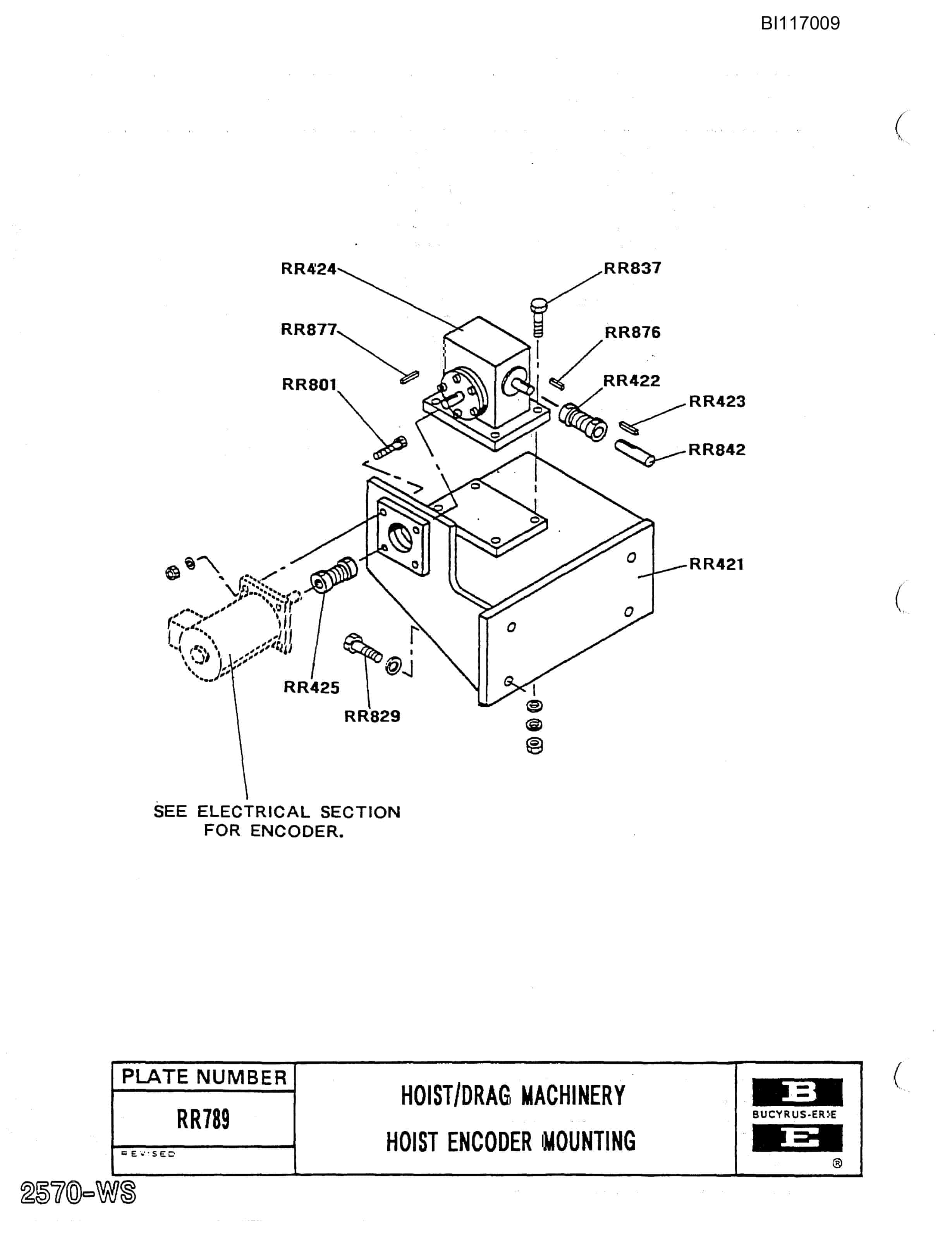 Bucyrus 2570W Dragline Parts Catalog BI117009-3