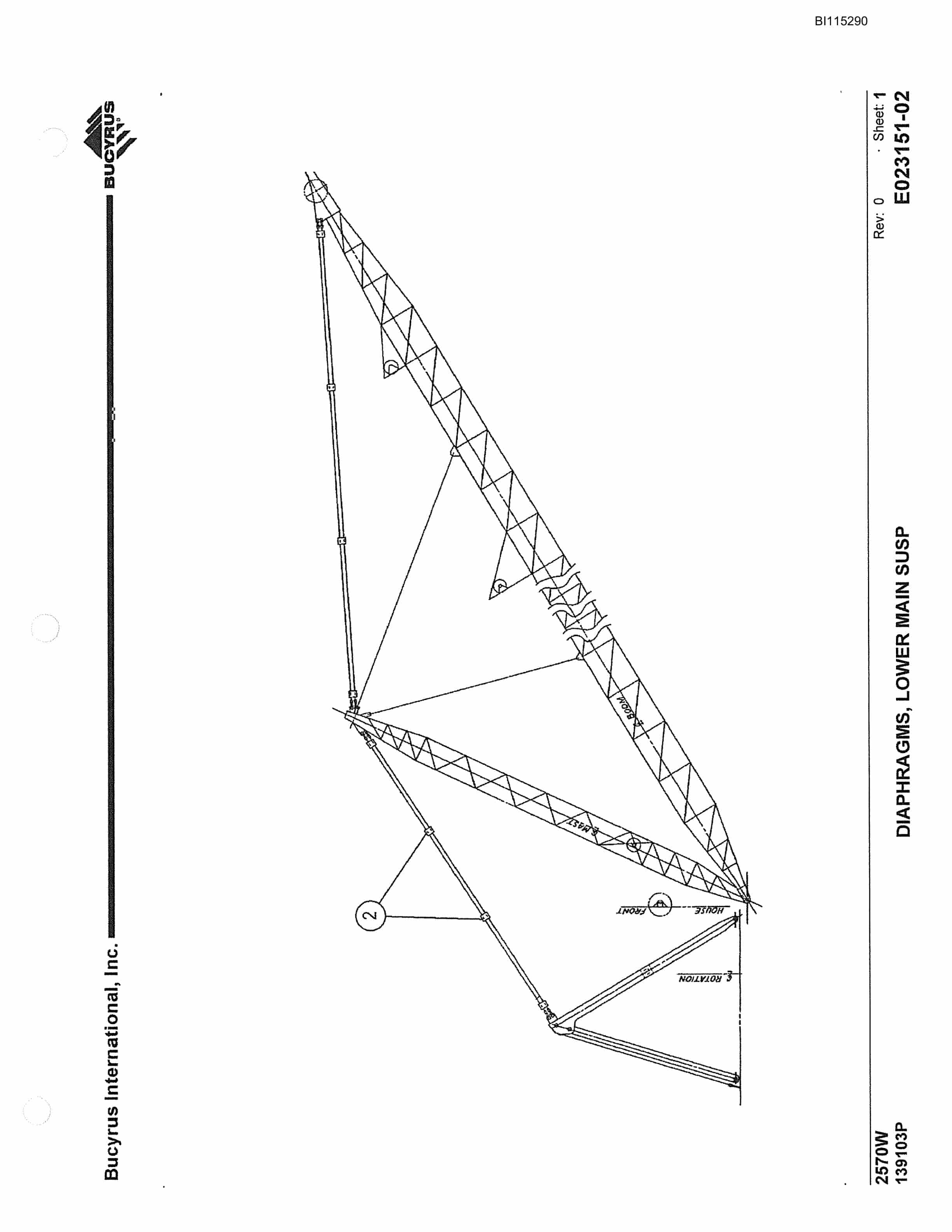 Bucyrus 2570W Walking Dragline Parts Catalog BI115290-3