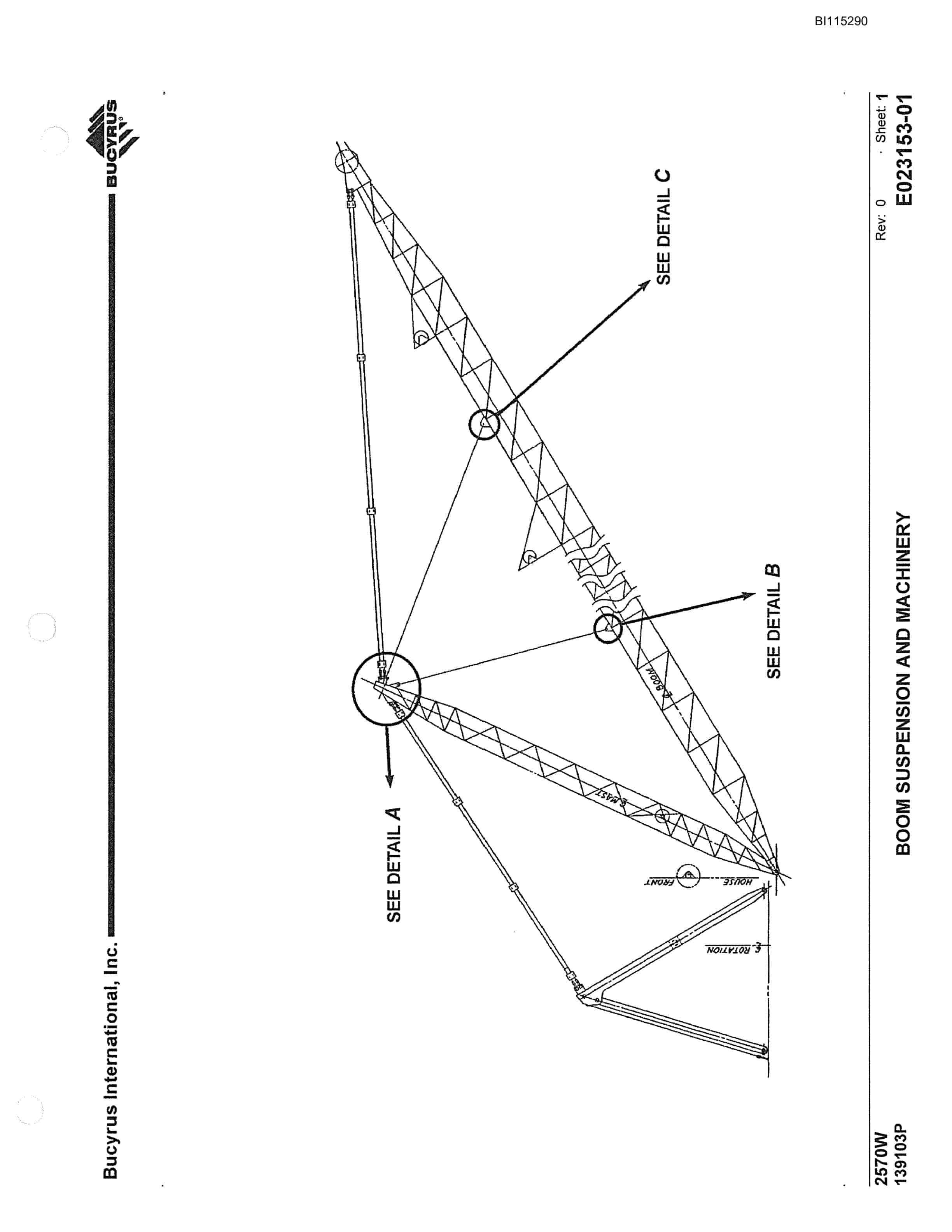 Bucyrus 2570W Walking Dragline Parts Catalog BI115290-4