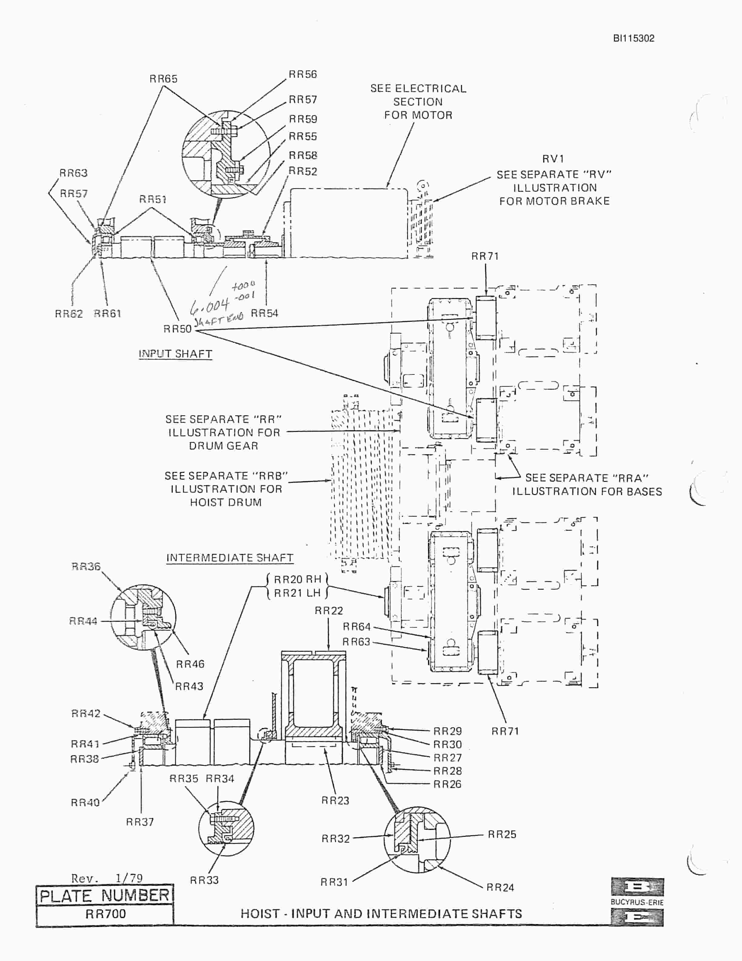 Bucyrus 2570W Walking Dragline Parts Catalog BI115302-3