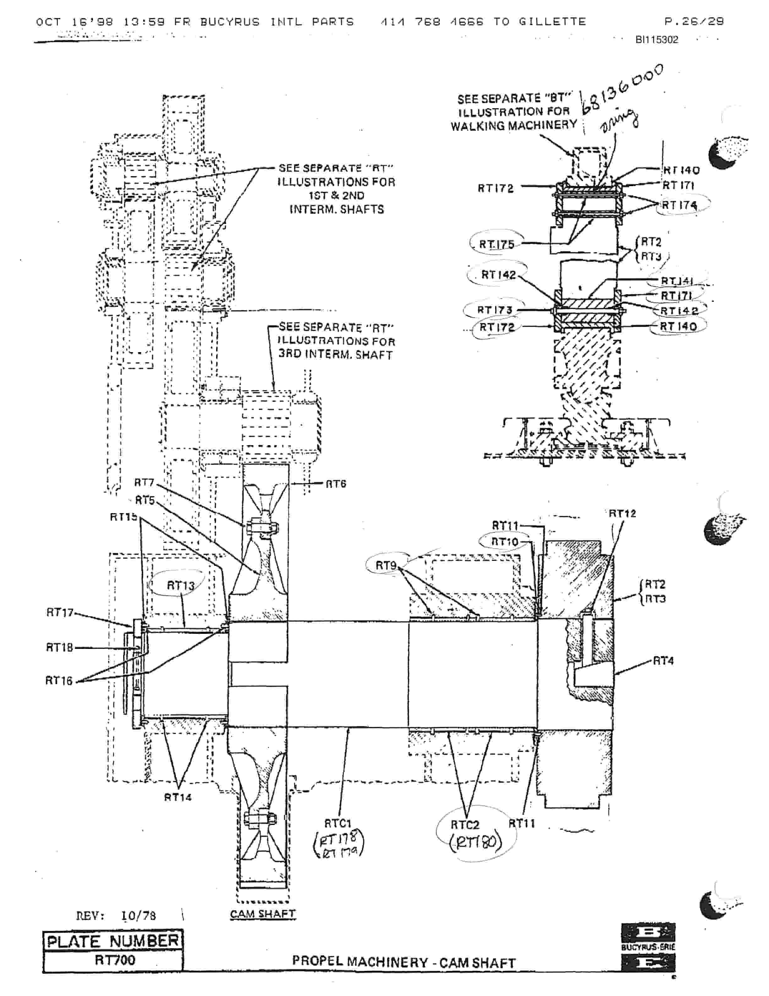 Bucyrus 2570W Walking Dragline Parts Catalog BI115302-5