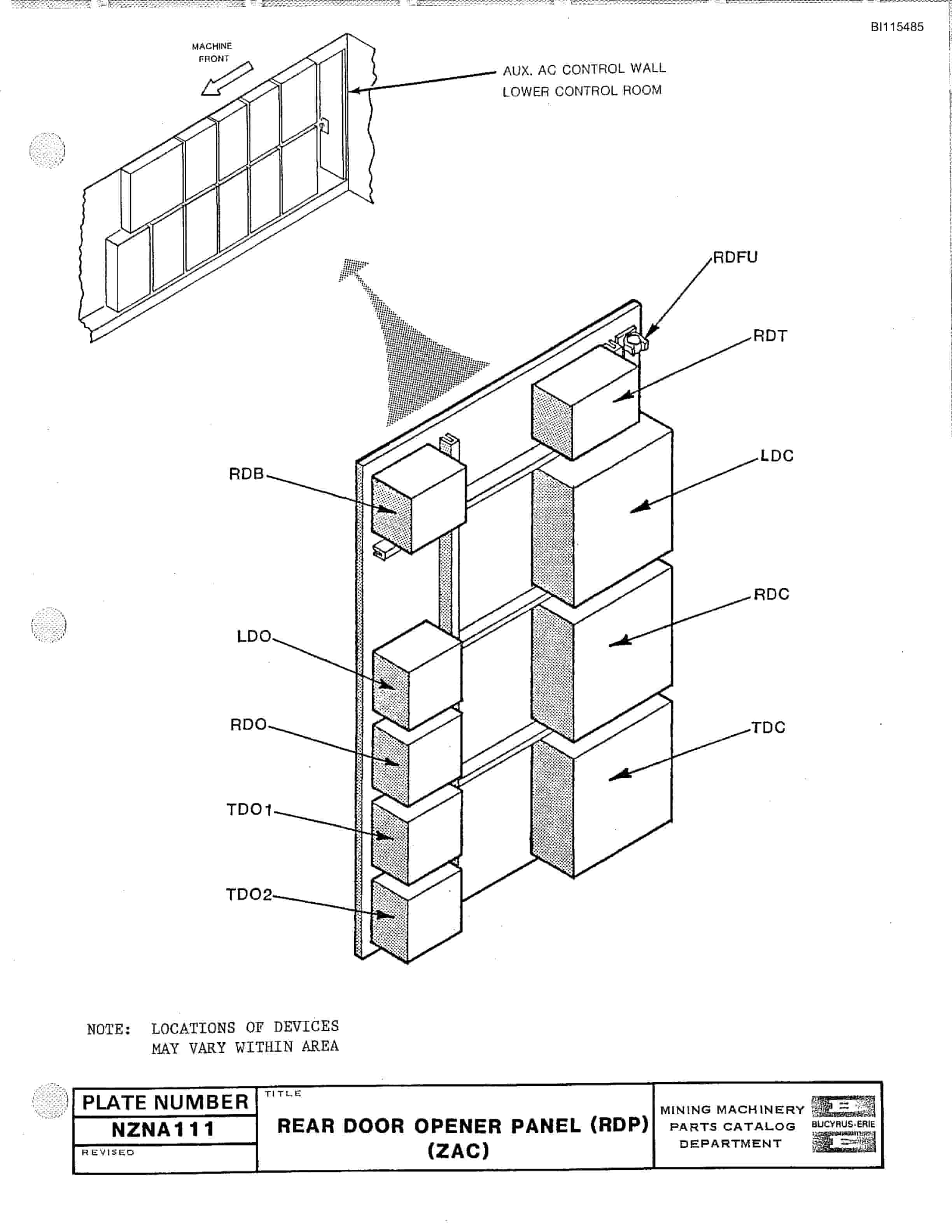 Bucyrus 2570W Walking Dragline Parts Catalog BI115485-2