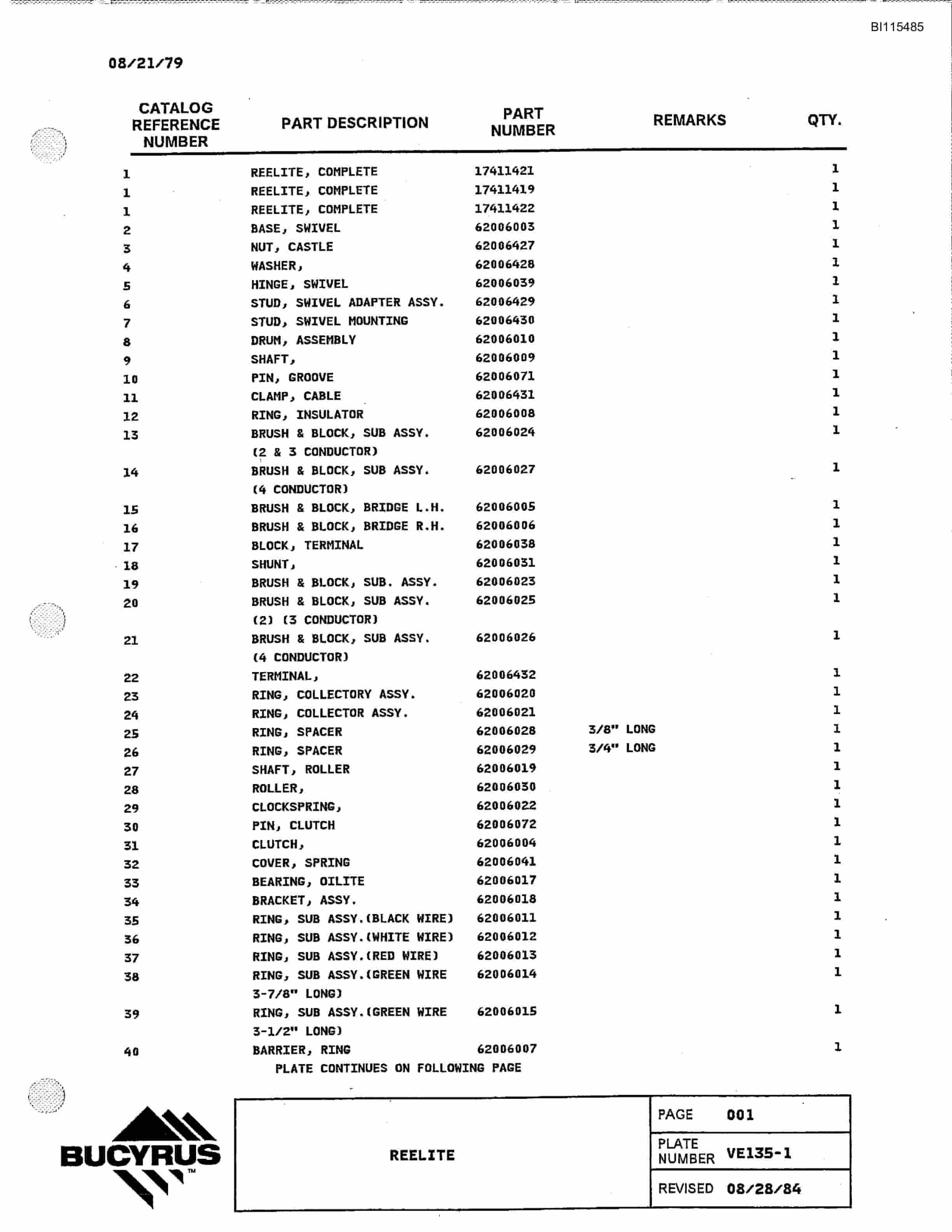 Bucyrus 2570W Walking Dragline Parts Catalog BI115485-4