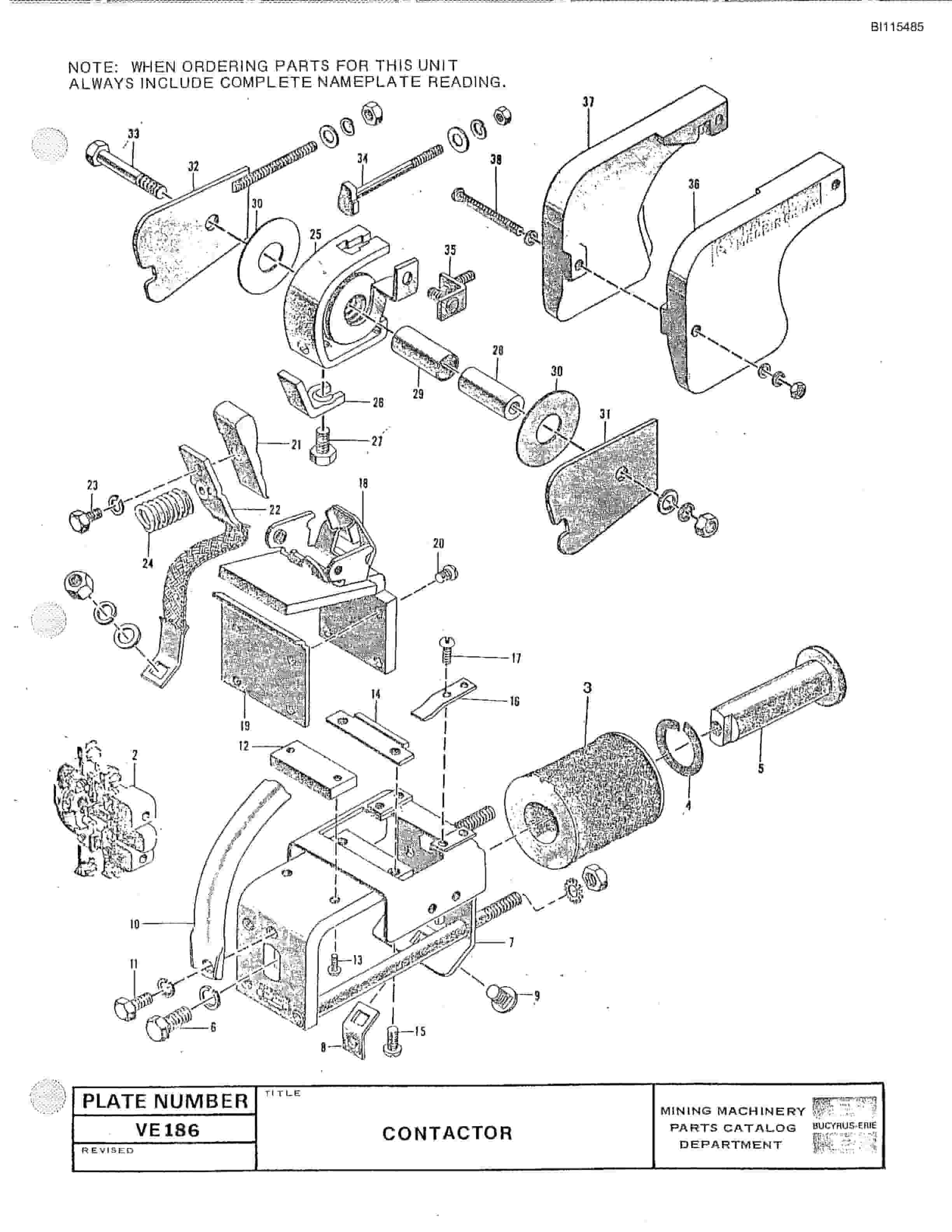 Bucyrus 2570W Walking Dragline Parts Catalog BI115485-5