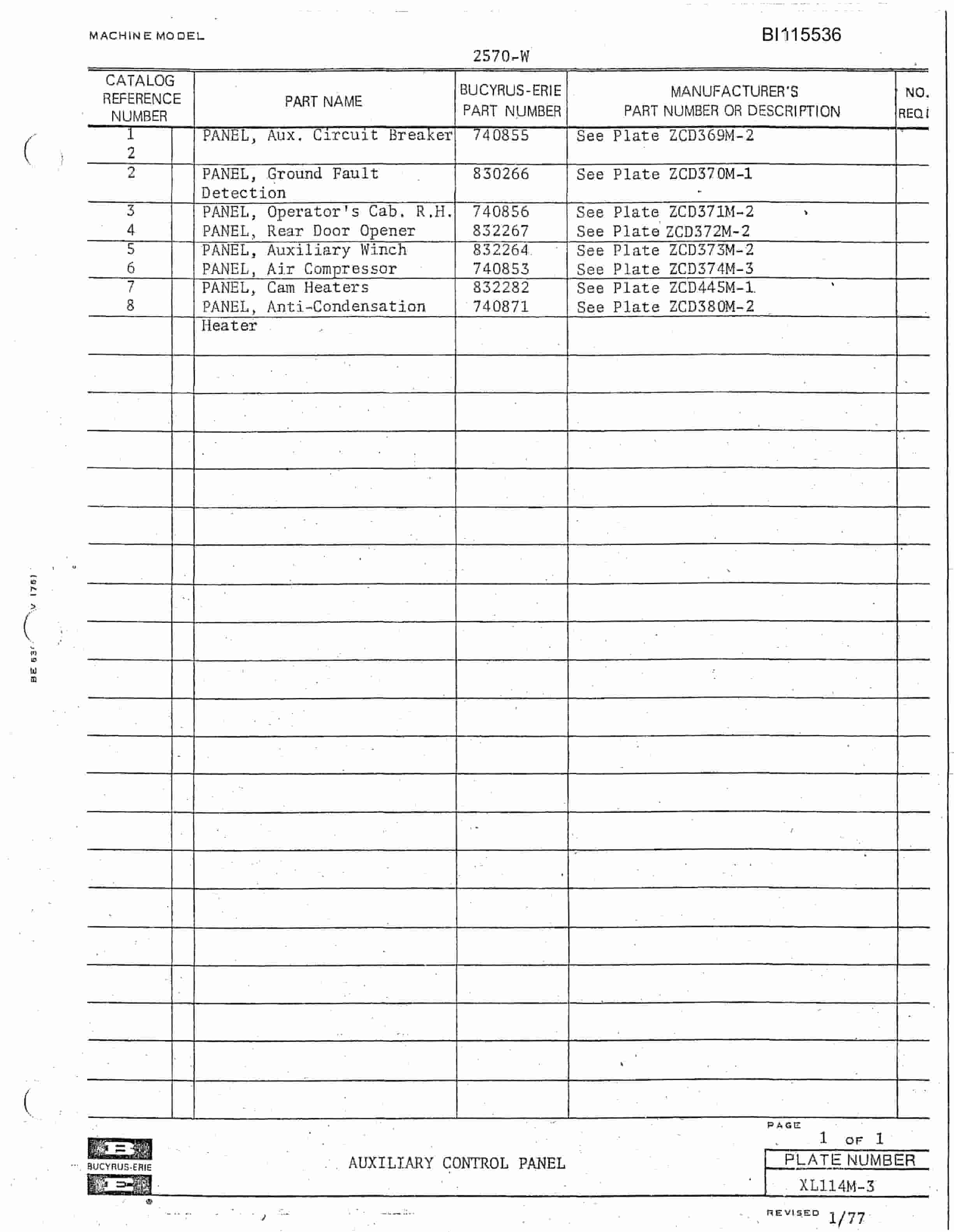 Bucyrus 2570W Walking Dragline Technical Manual BI115536-2