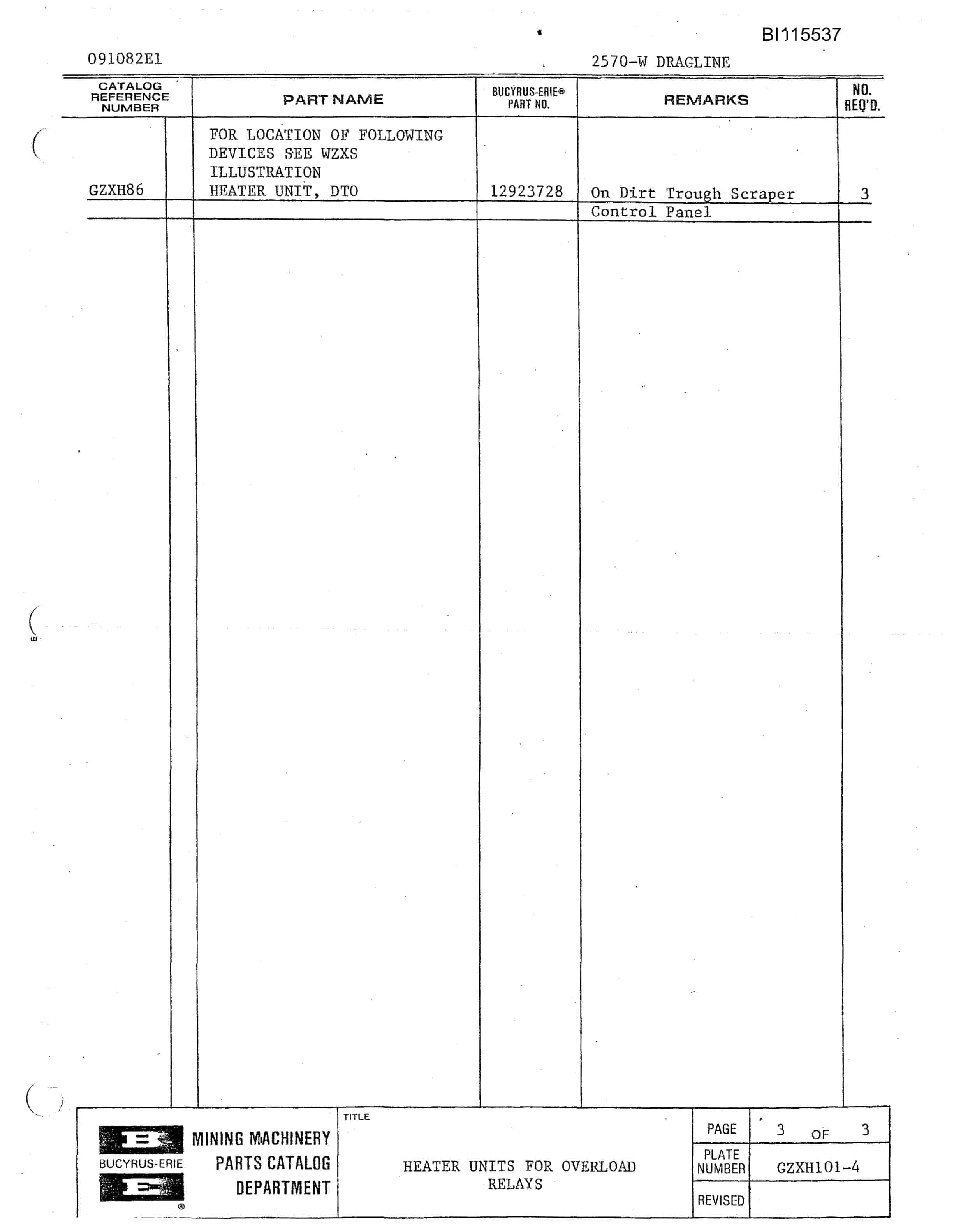 Bucyrus 2570W Walking Dragline Technical Manual BI115537-2
