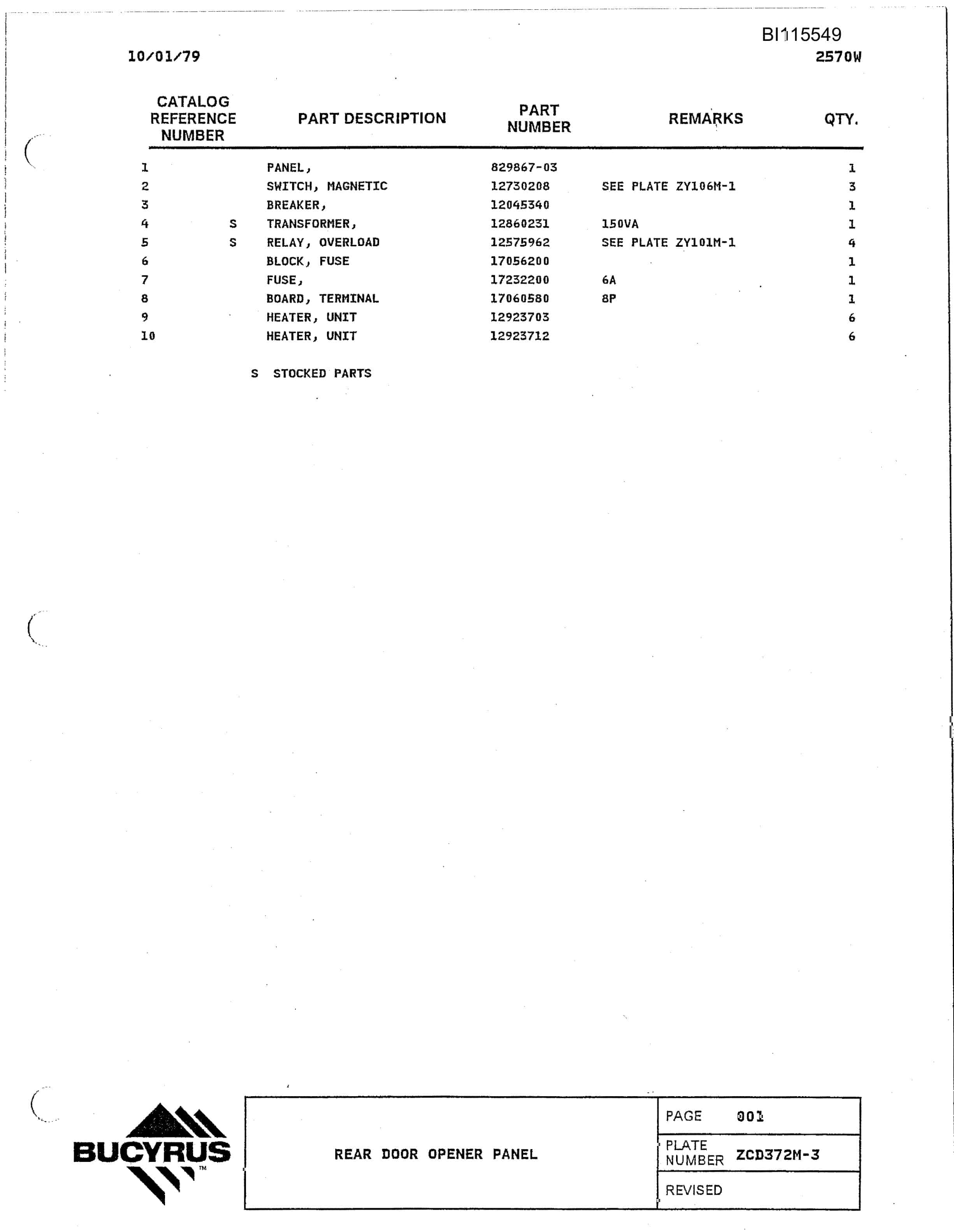 Bucyrus 2570W Walking Dragline Technical Manual BI115549-3