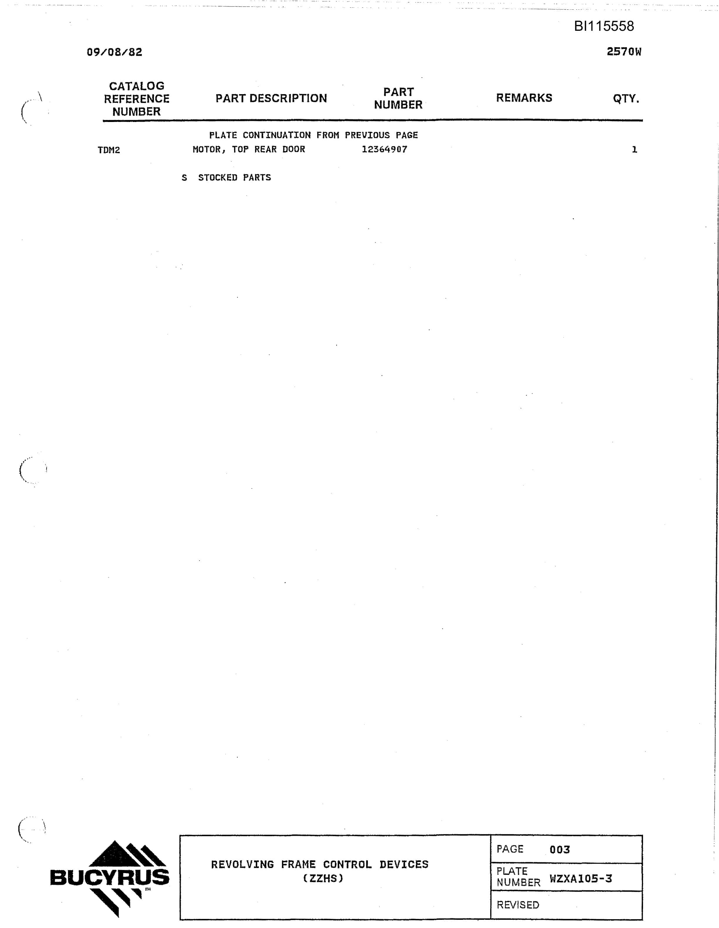 Bucyrus 2570W Walking Dragline Technical Manual BI115558-3