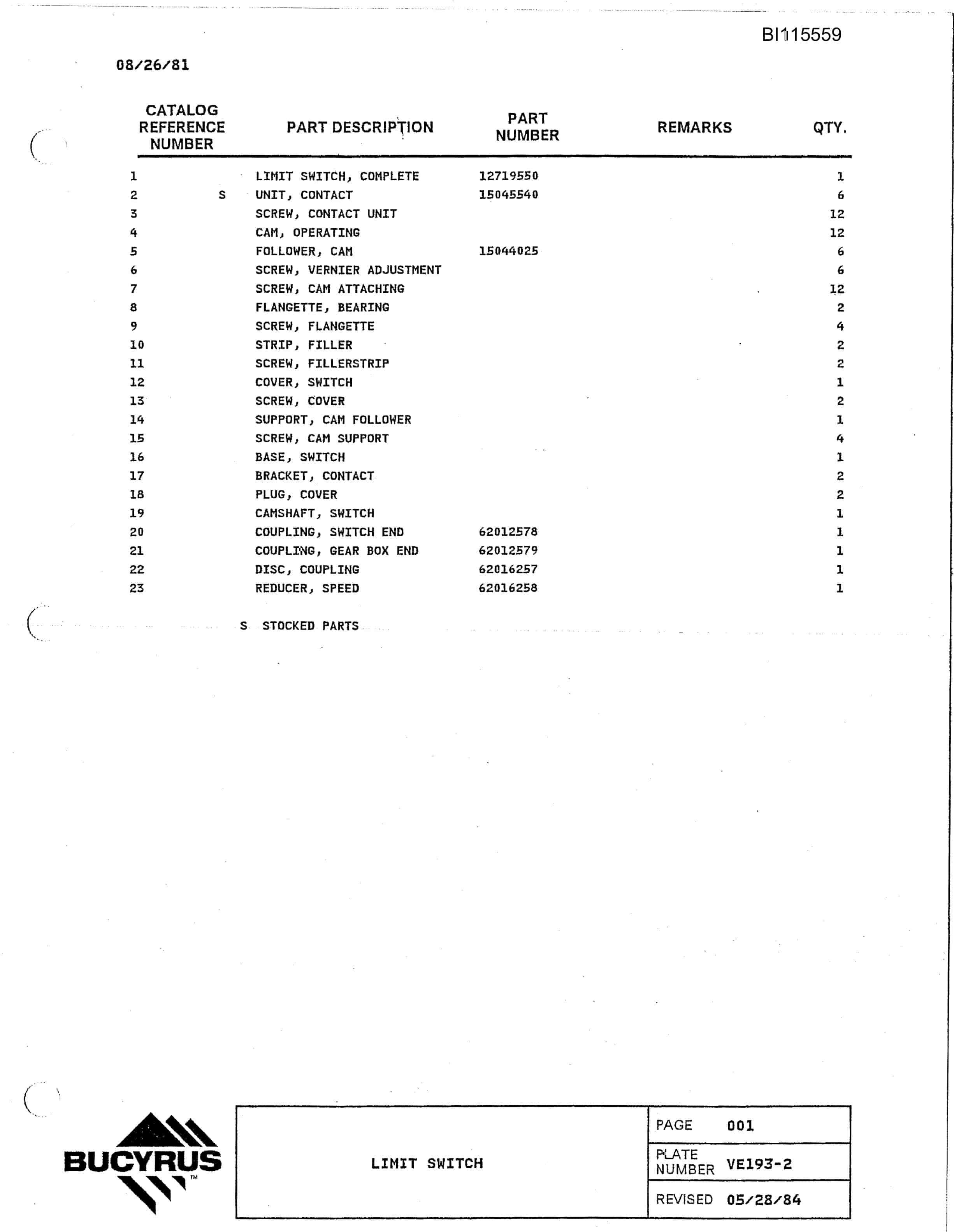 Bucyrus 2570W Walking Dragline Technical Manual BI115559-5