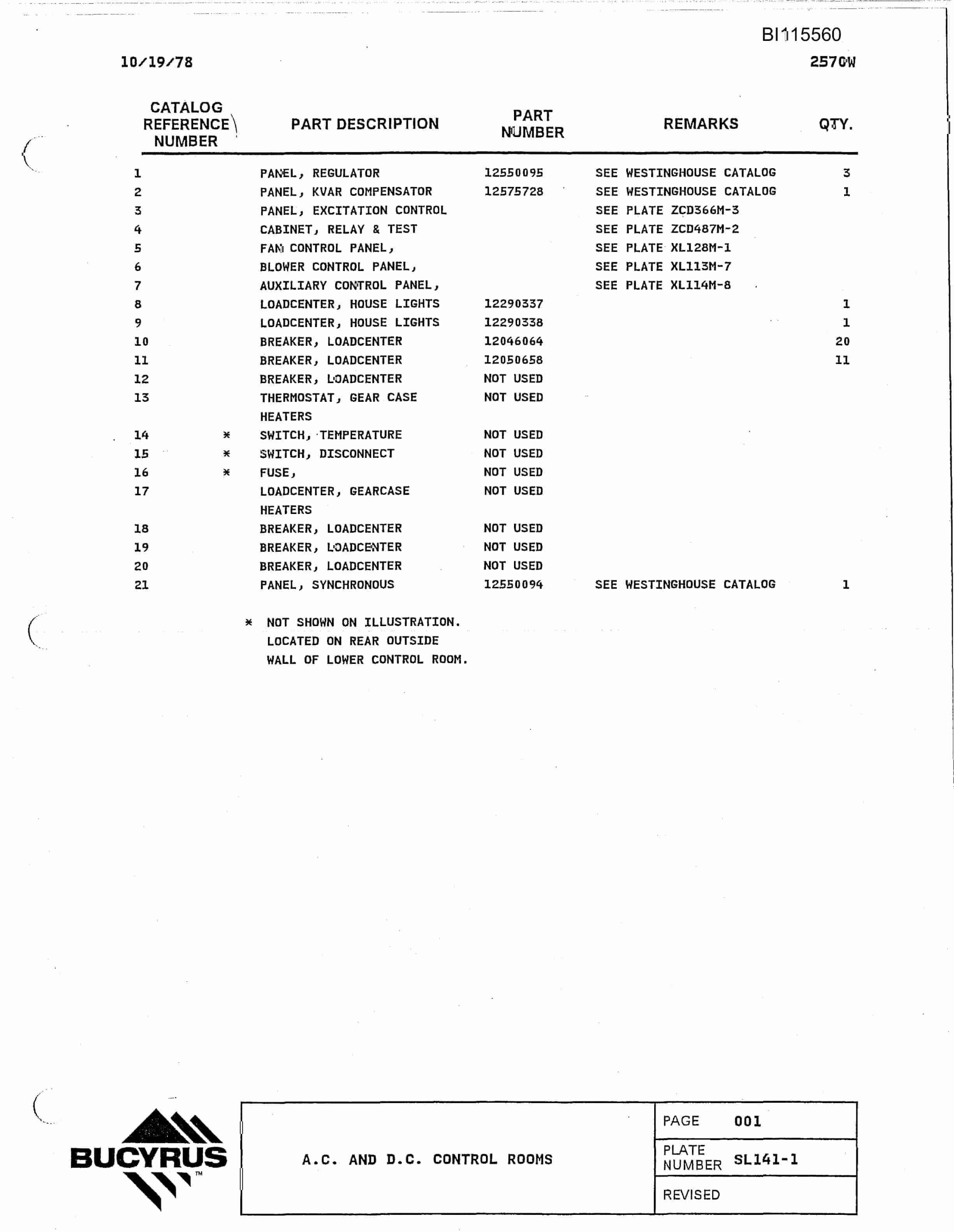 Bucyrus 2570W Walking Dragline Technical Manual BI115560-2