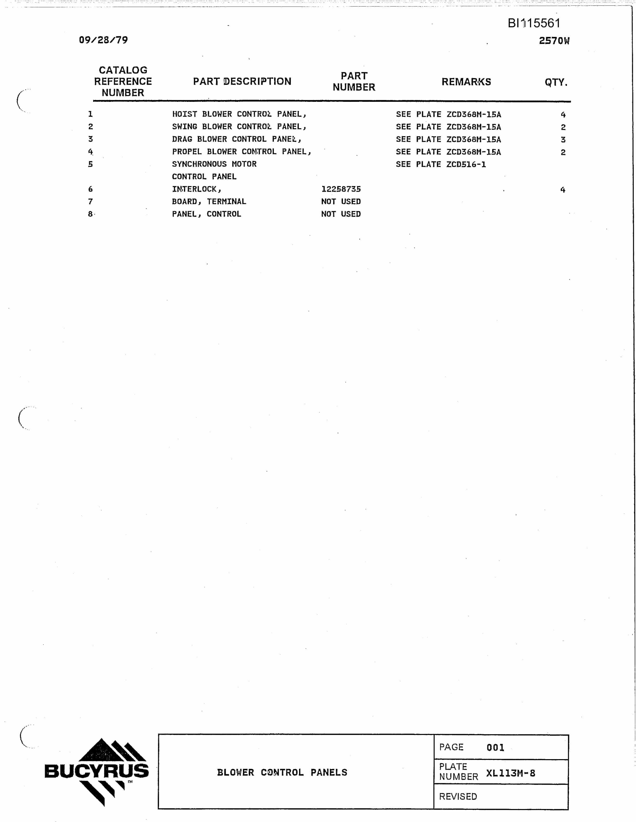 Bucyrus 2570W Walking Dragline Technical Manual BI115561-2