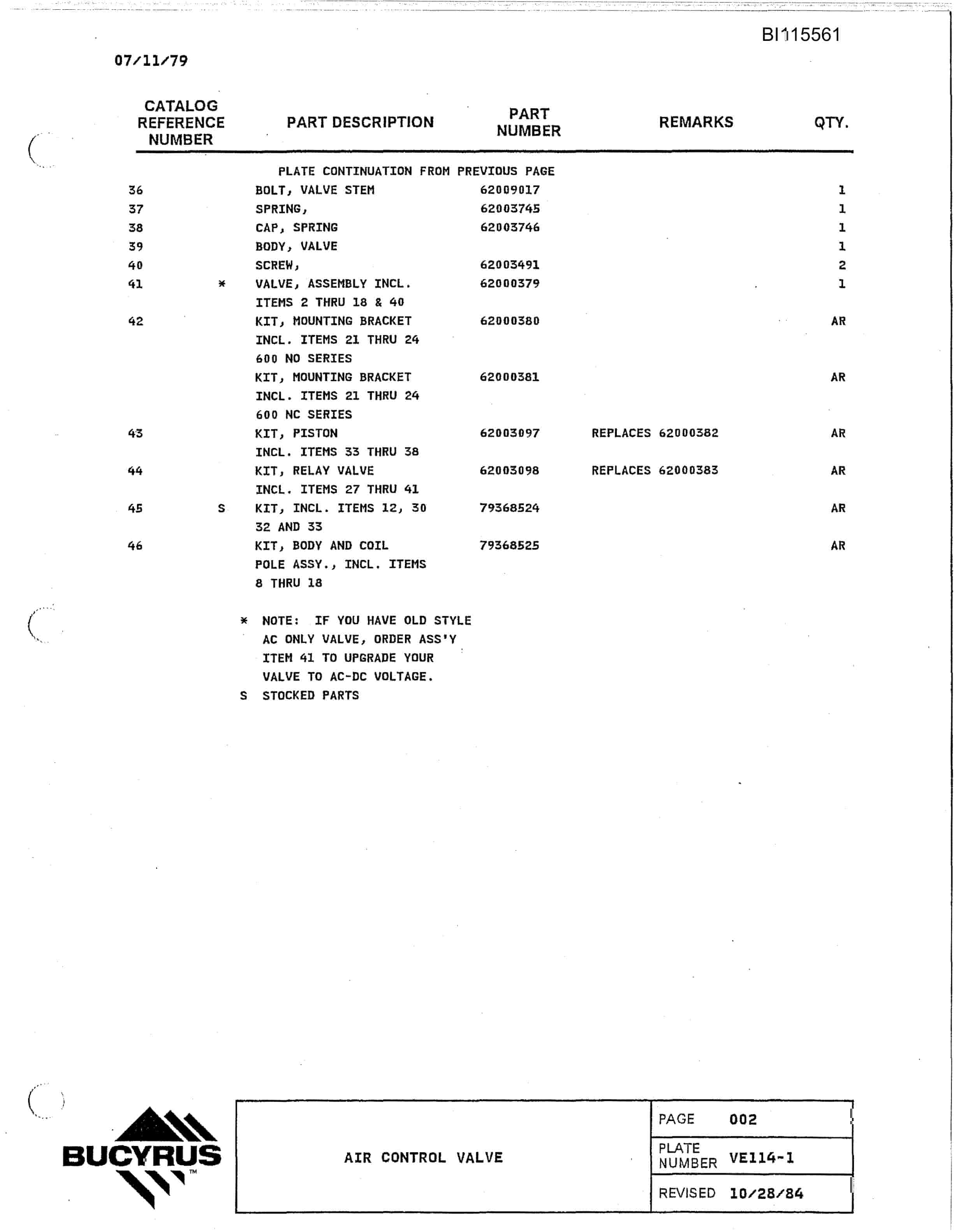 Bucyrus 2570W Walking Dragline Technical Manual BI115561-5