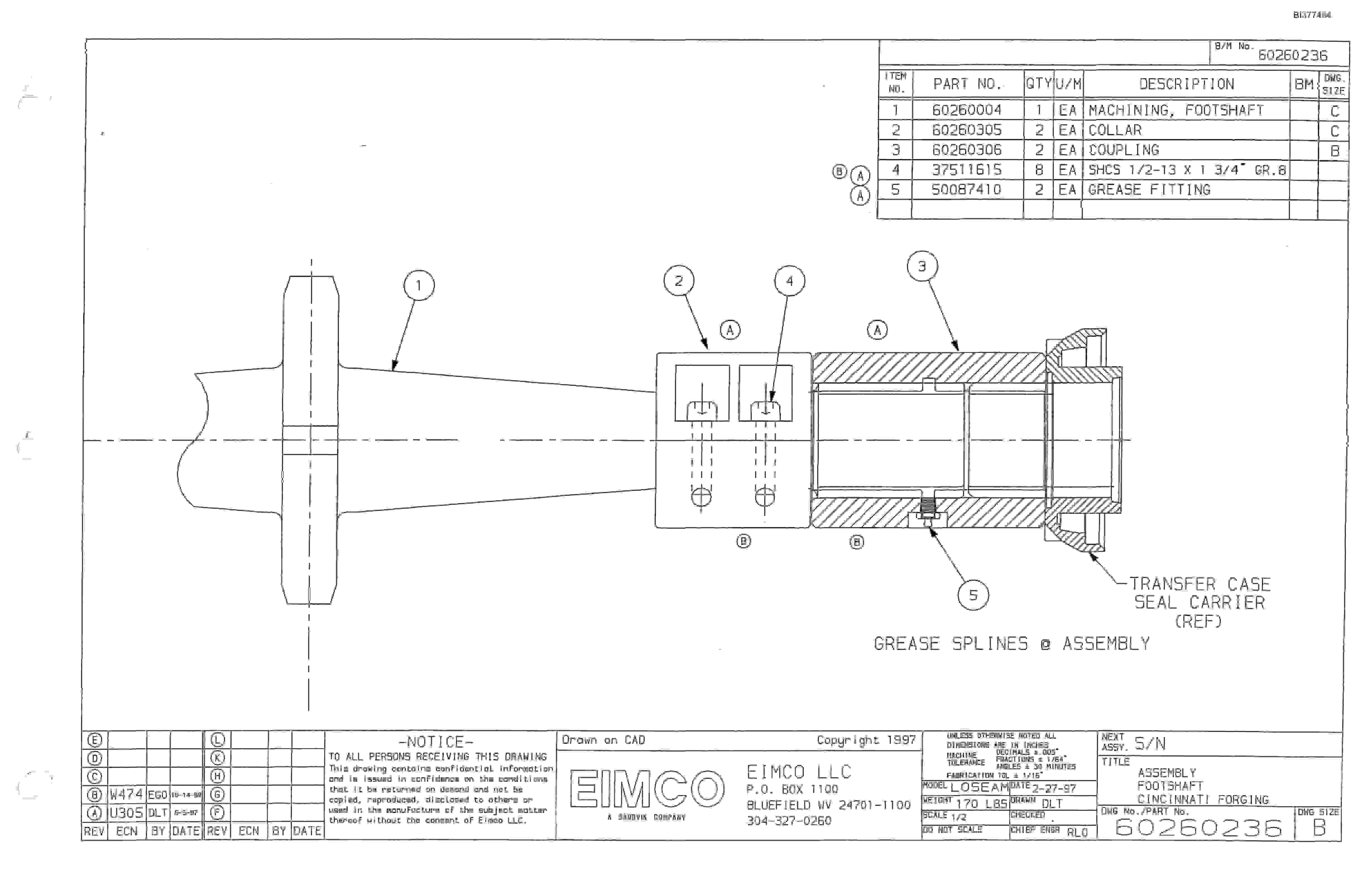 Bucyrus 25M0 Drum Miner Parts Catalog BI377484-5