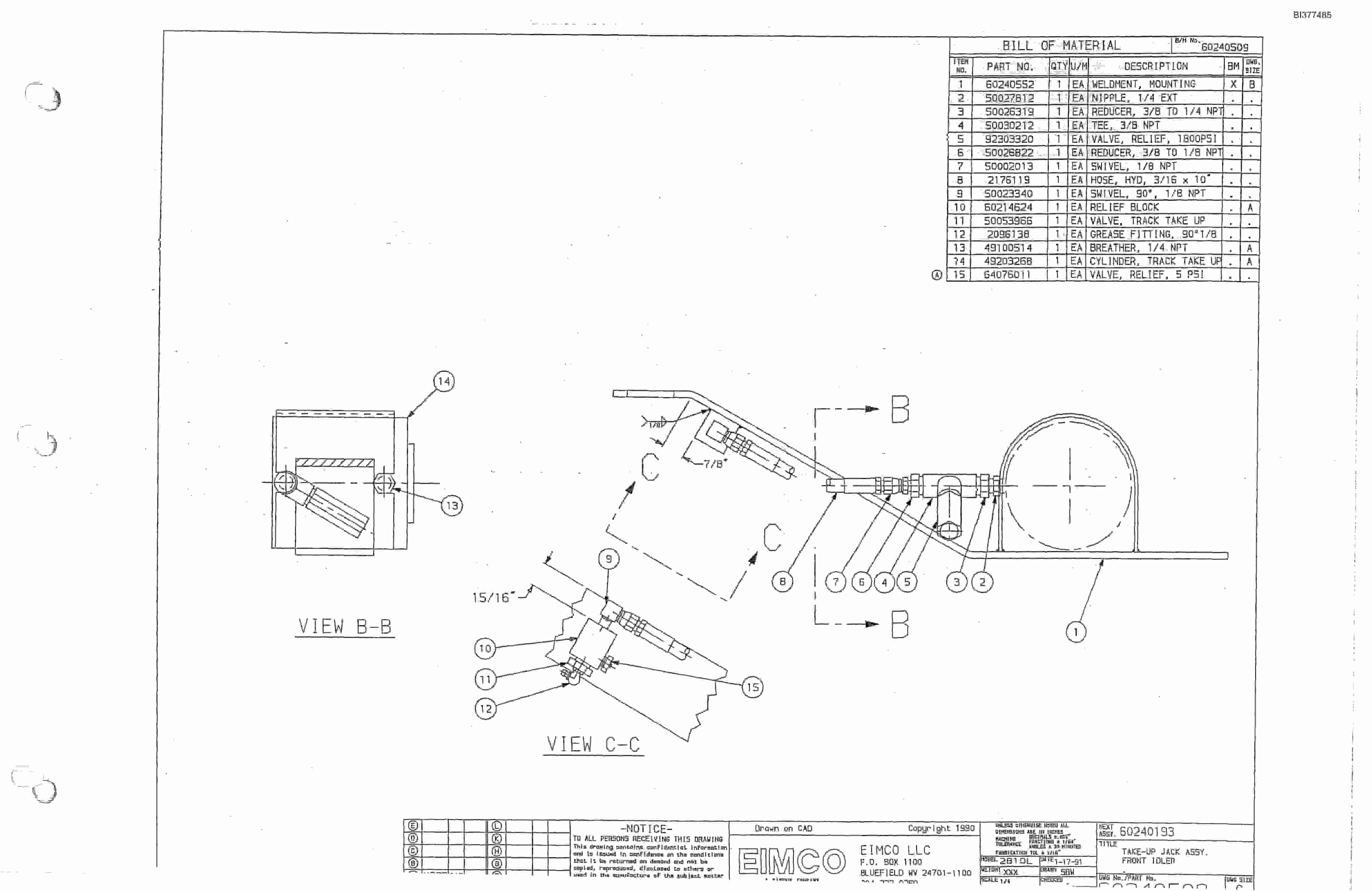 Bucyrus 25M0 Drum Miner Parts Catalog BI377485-3