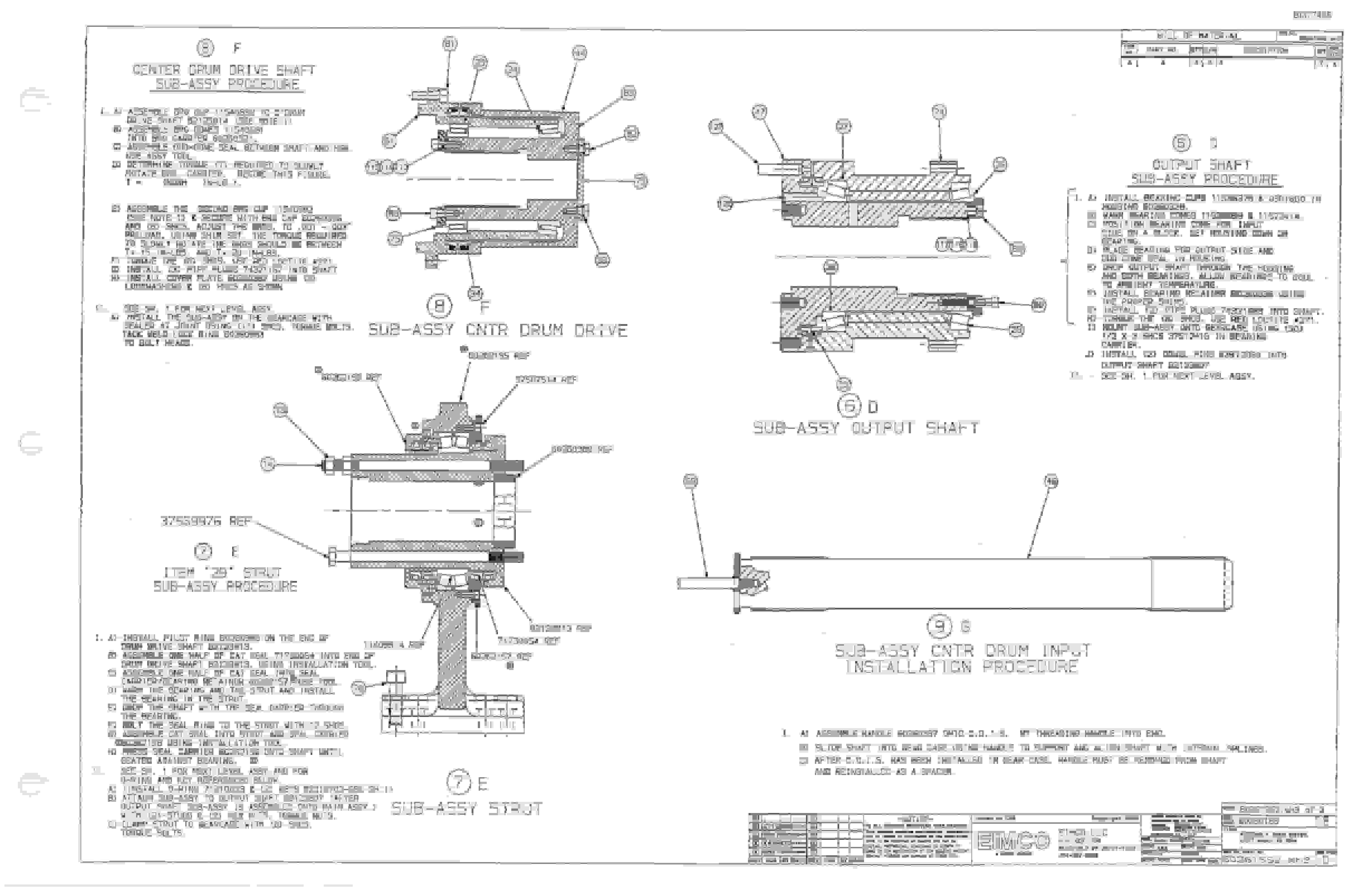 Bucyrus 25M0 Drum Miner Parts Catalog BI377485-4