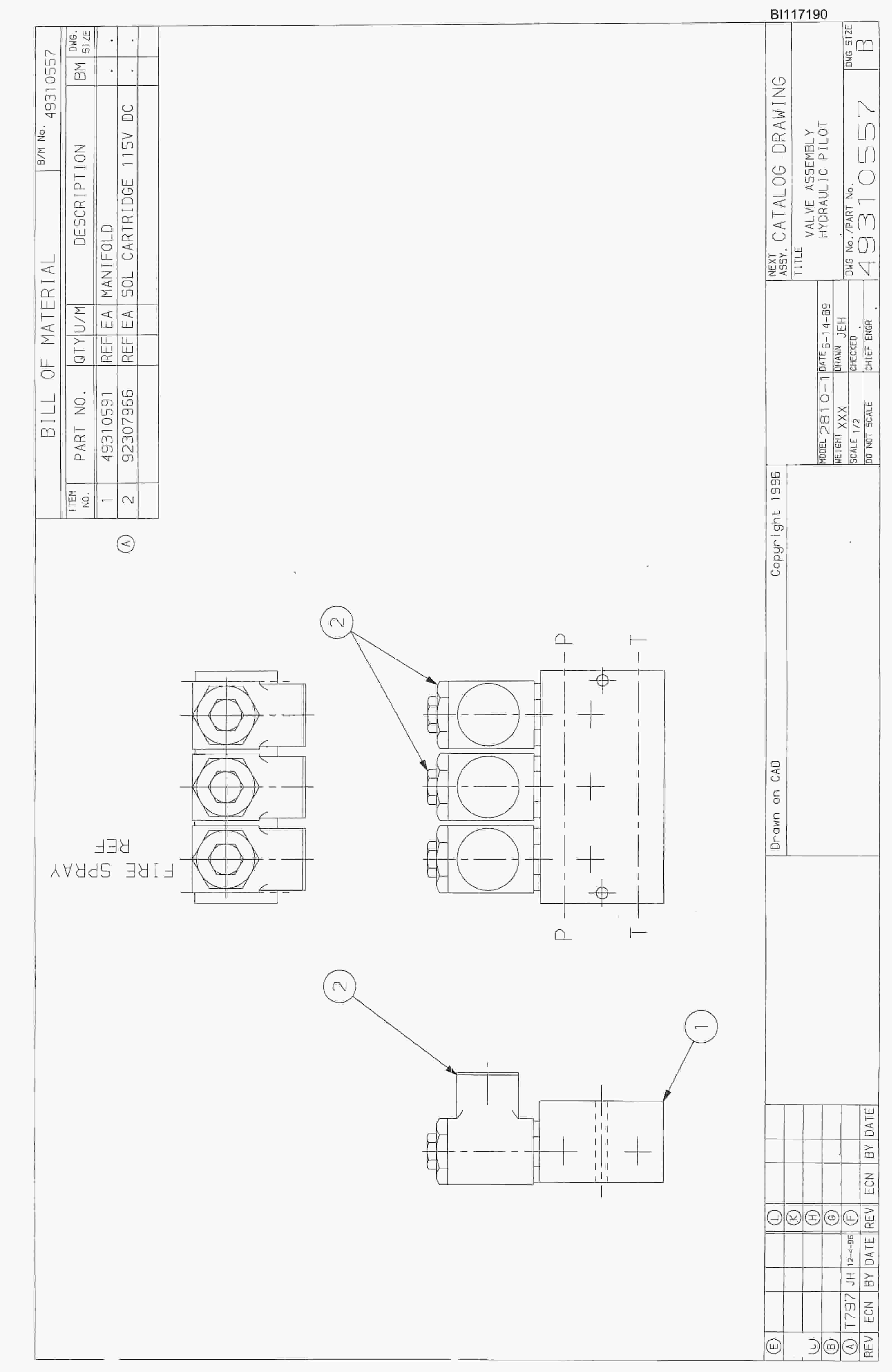 Bucyrus 25M0 Miner Parts Catalog BI117190-2