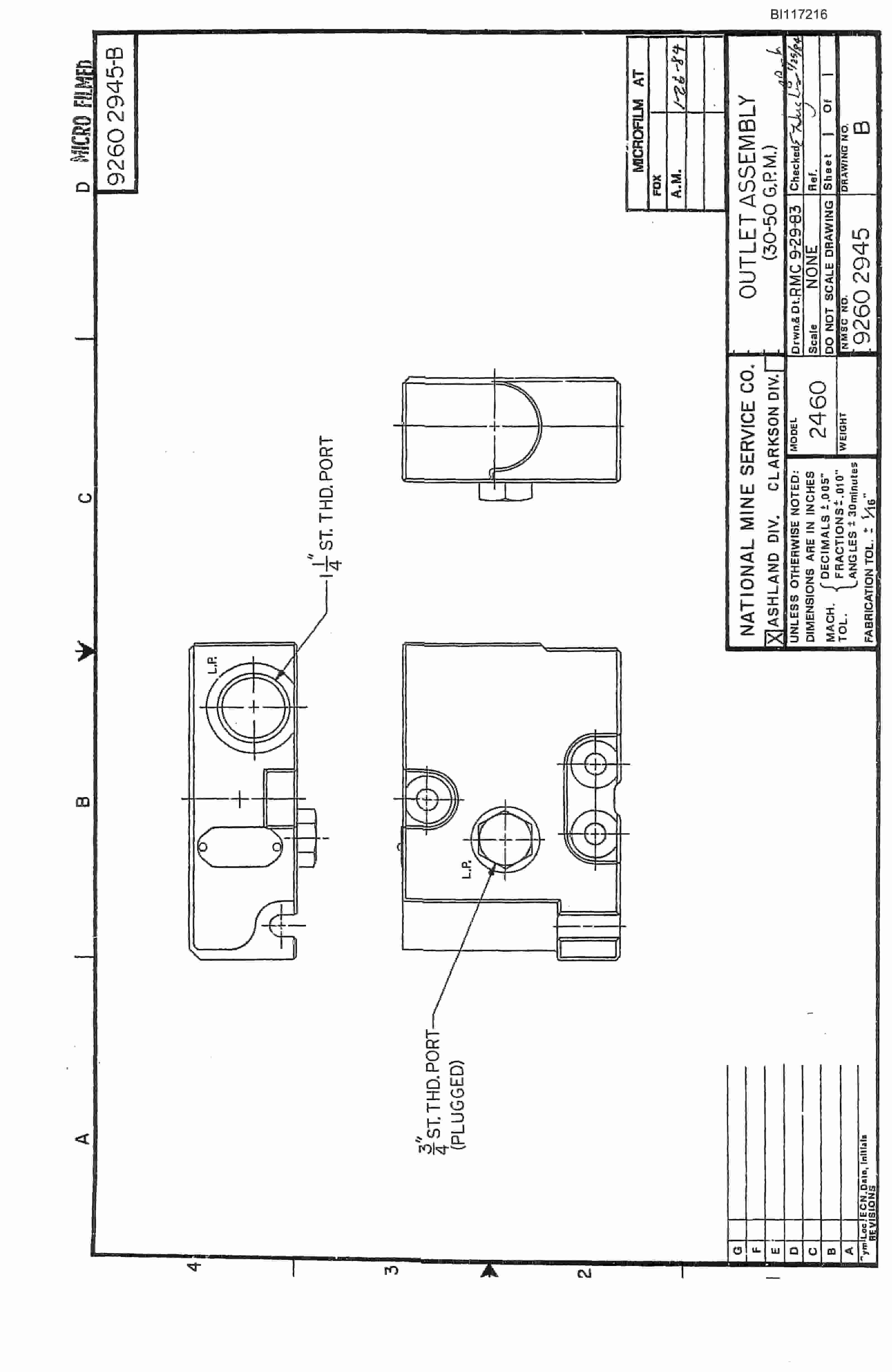 Bucyrus 25M0 Miner Parts Catalog BI117216-2