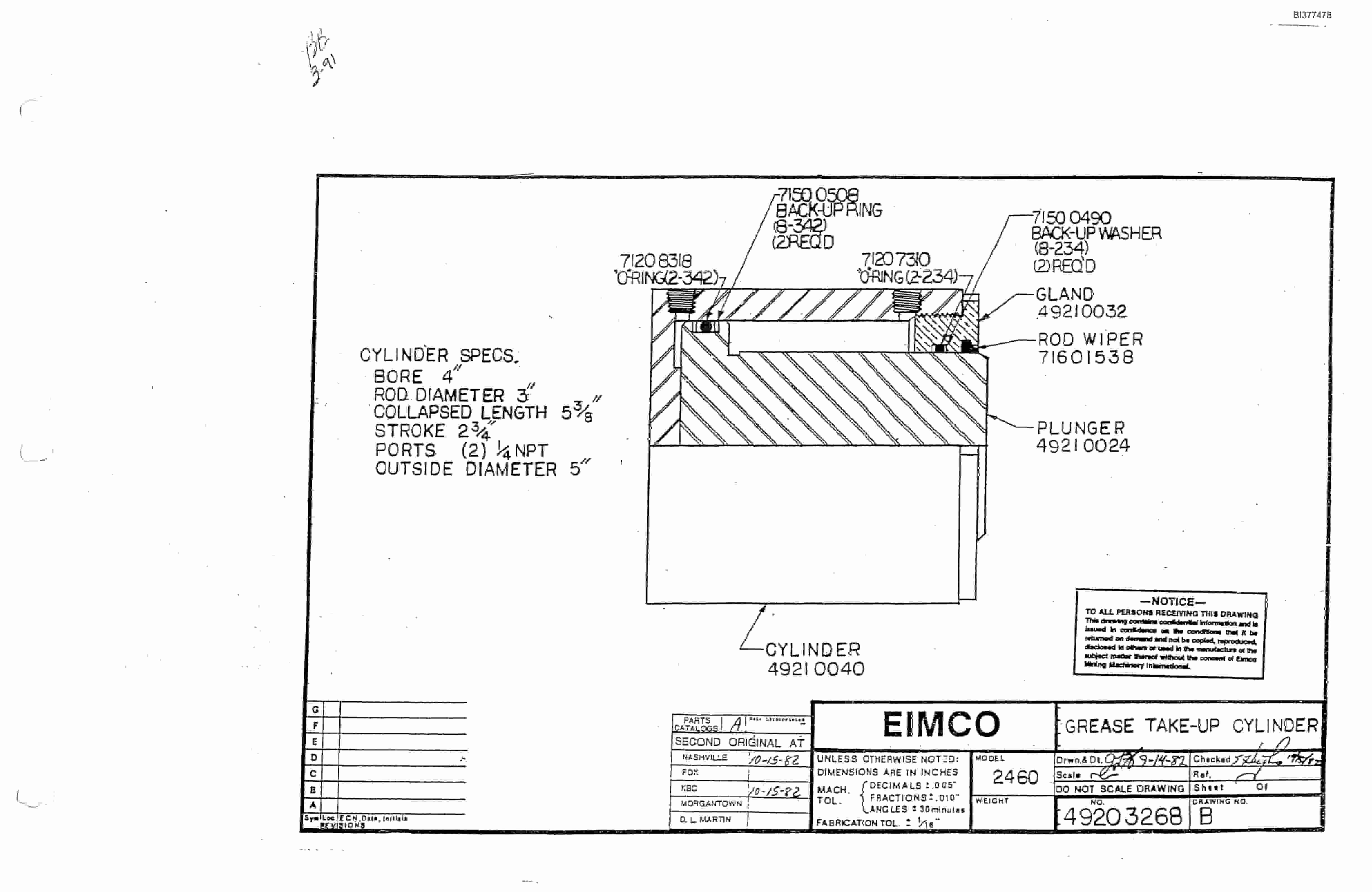Bucyrus 25M1 Drum Miner Parts Catalog BI377478-3