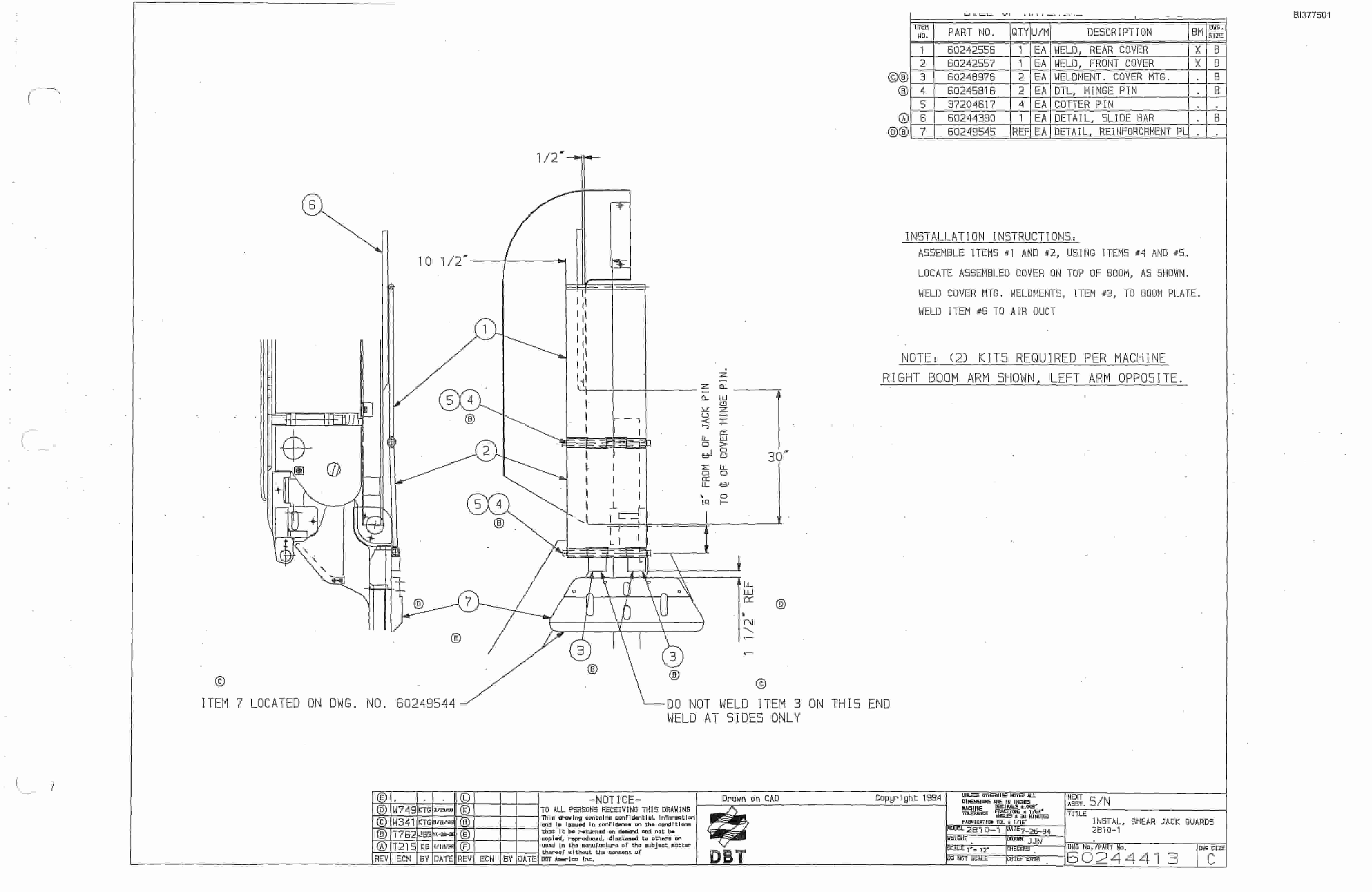 Bucyrus 25M1 Drum Miner Parts Catalog BI377501-5