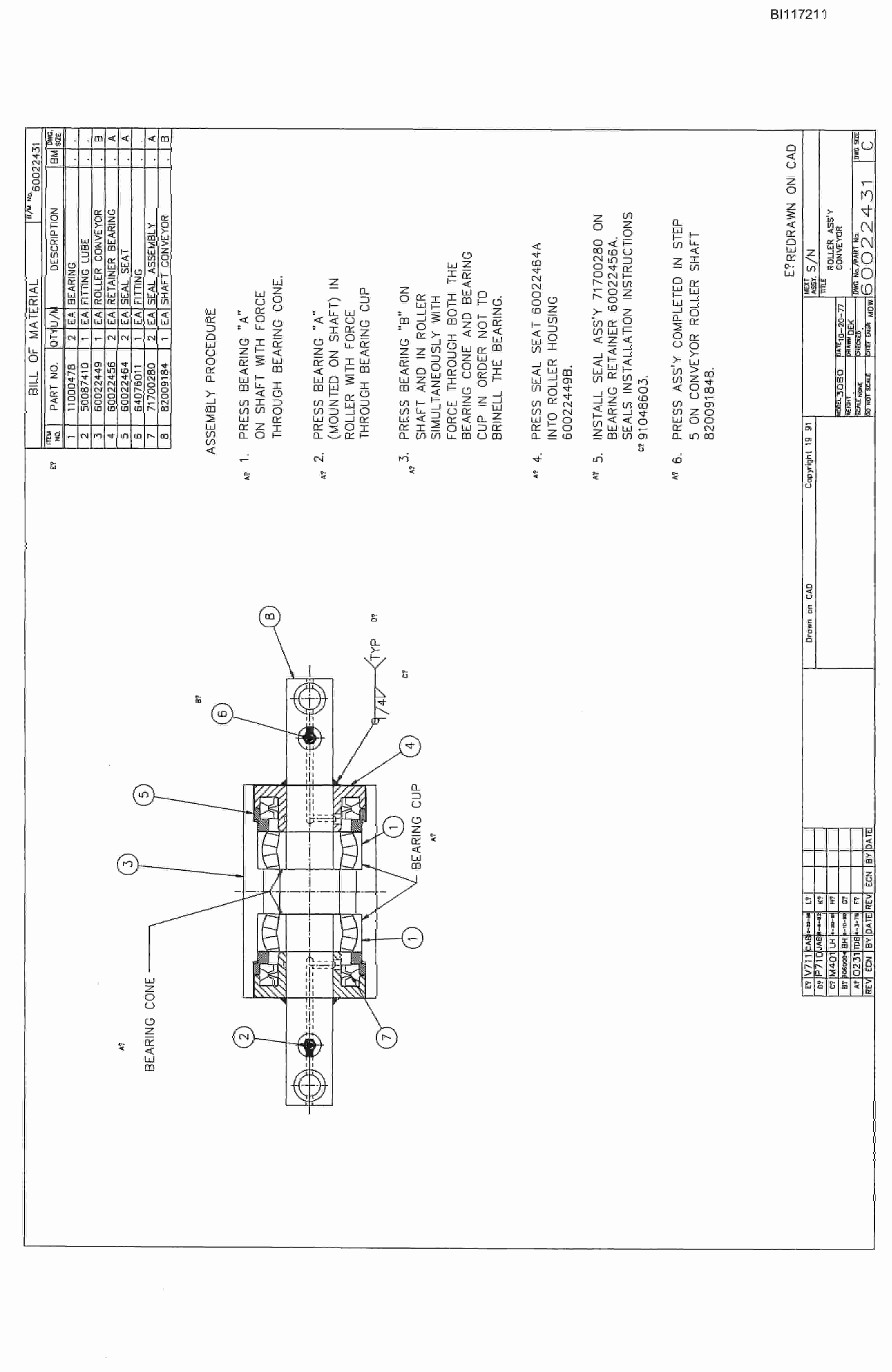 Bucyrus 25M1 Miner Parts Catalog BI117211-5