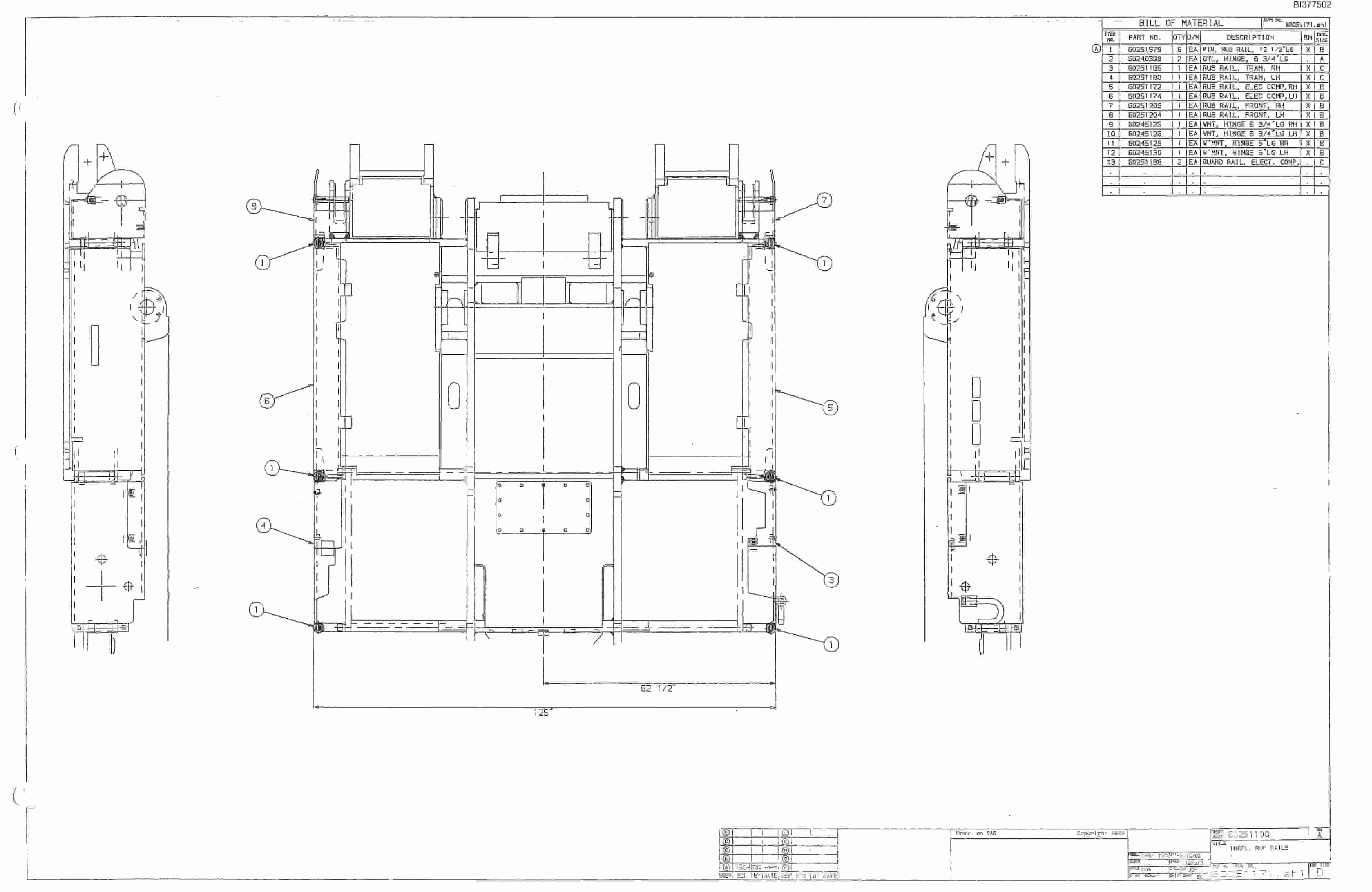 Bucyrus 25M1 Miner Parts Catalog BI377502-2