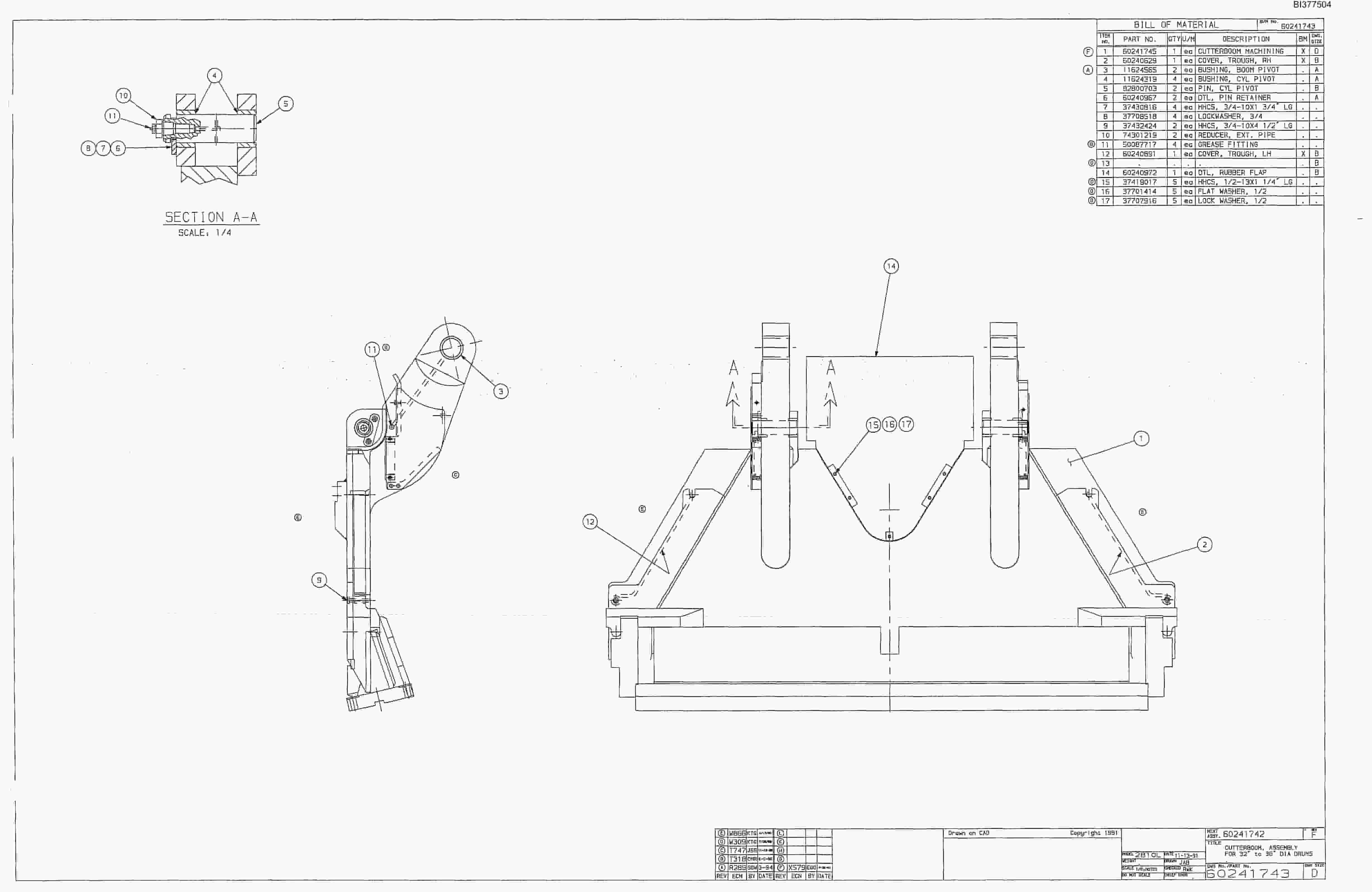 Bucyrus 25M1 Miner Parts Catalog BI377504-4