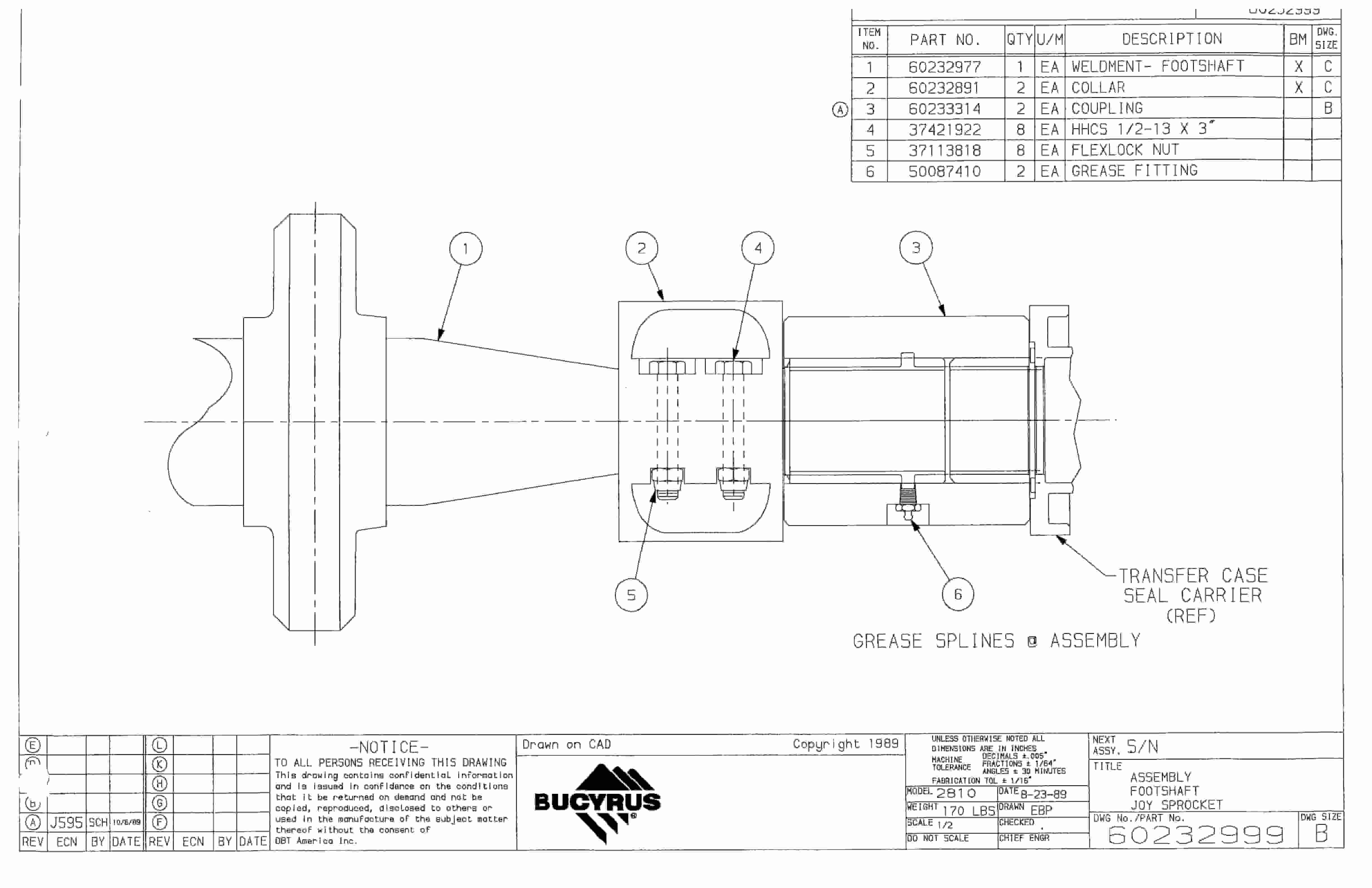 Bucyrus 25M1 Parts Catalog BI016861-5