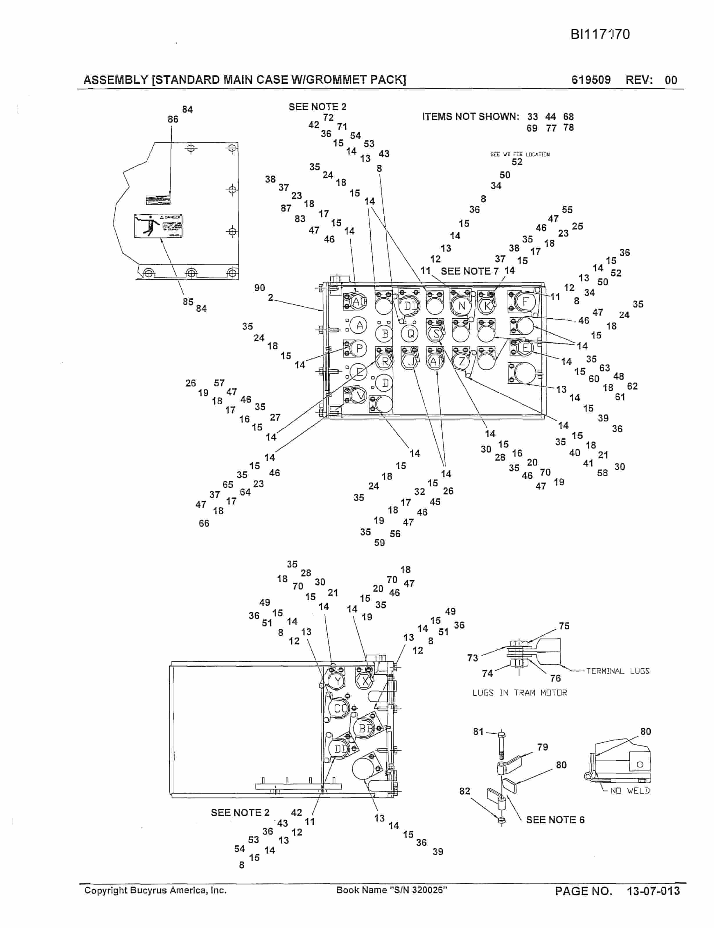 Bucyrus 25M2 Continuous Miner Parts Manual BI117170-4